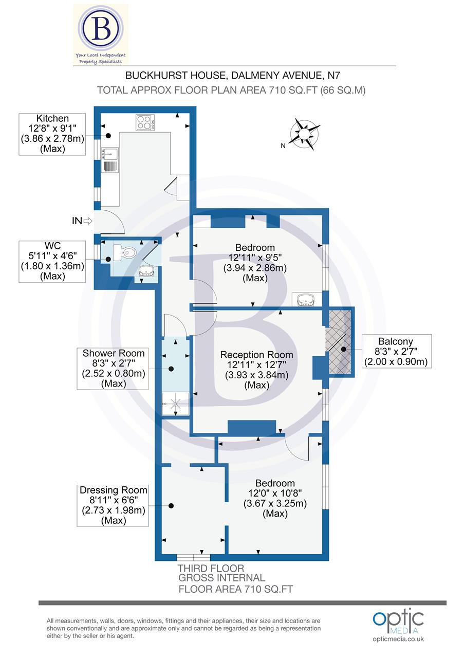 2 bed flat for sale in Dalmeny Avenue - Property Floorplan