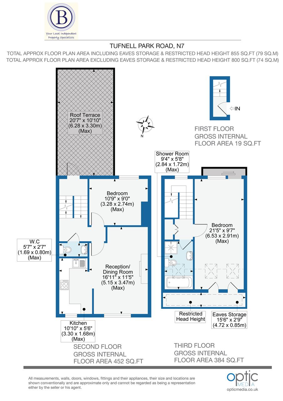 2 bed flat for sale in Tufnell Park Road - Property Floorplan