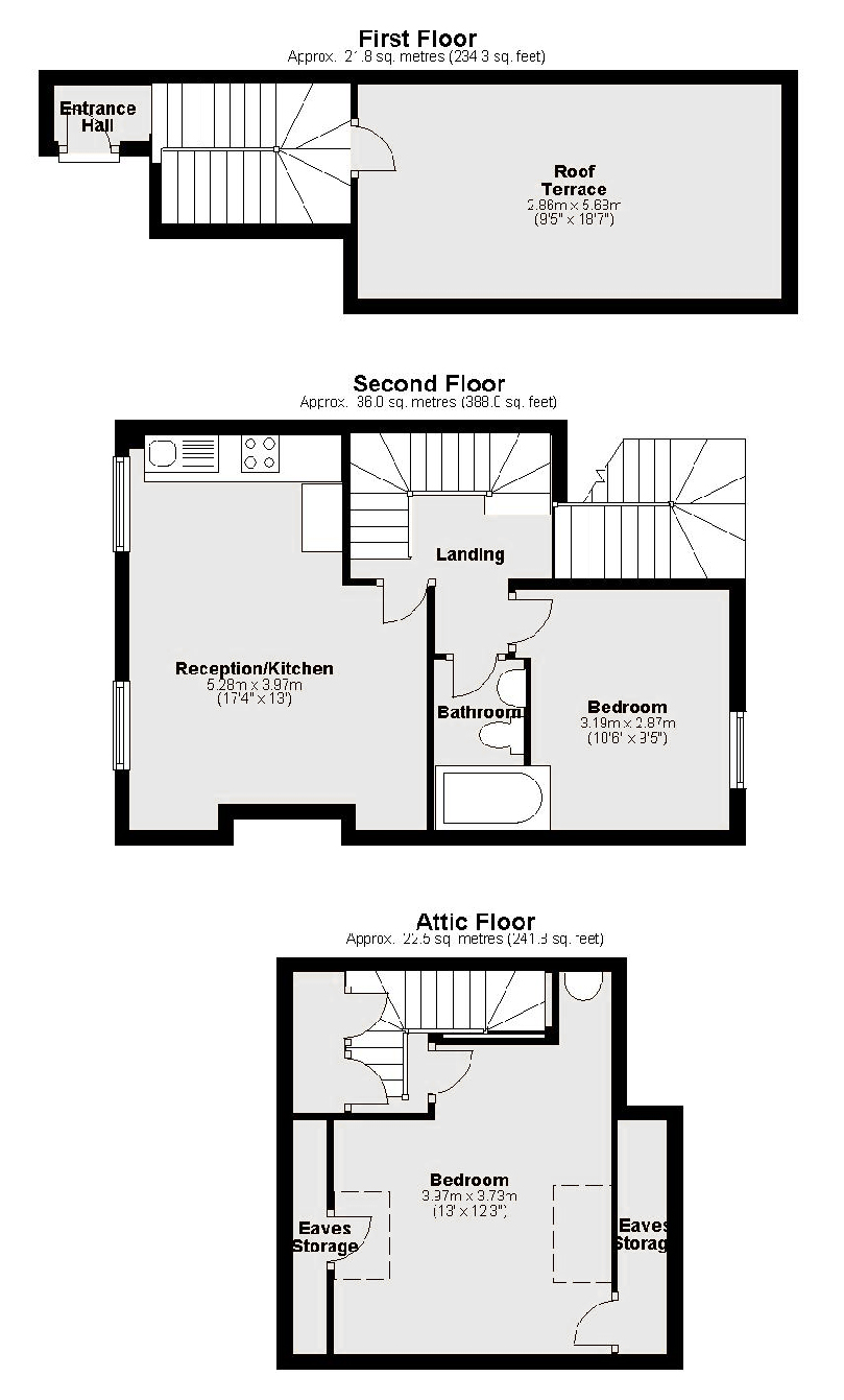 2 bed flat to rent in Huddleston Road - Property Floorplan