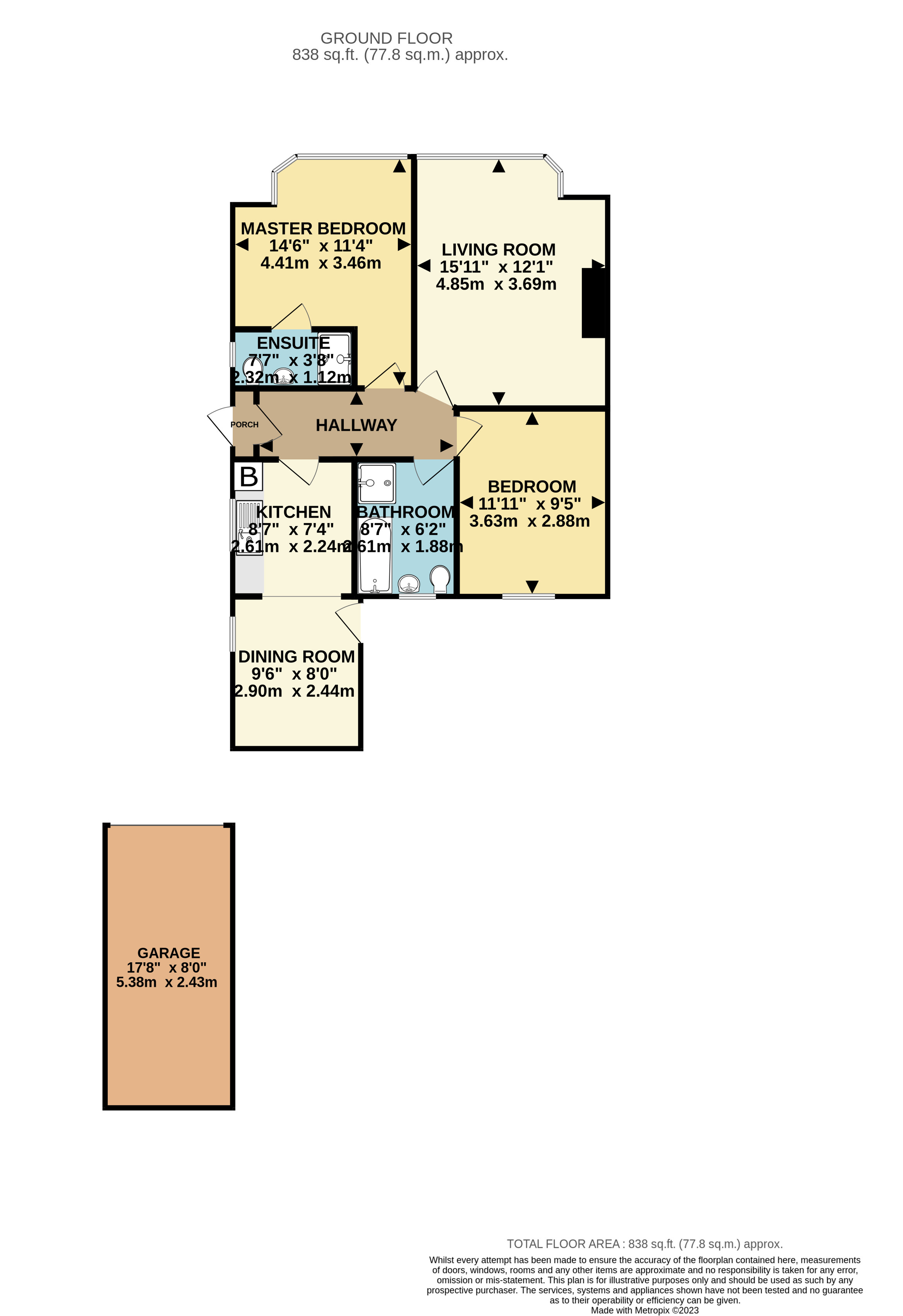 2 bed bungalow for sale in Belvedere Road, Bridlington - Property floorplan