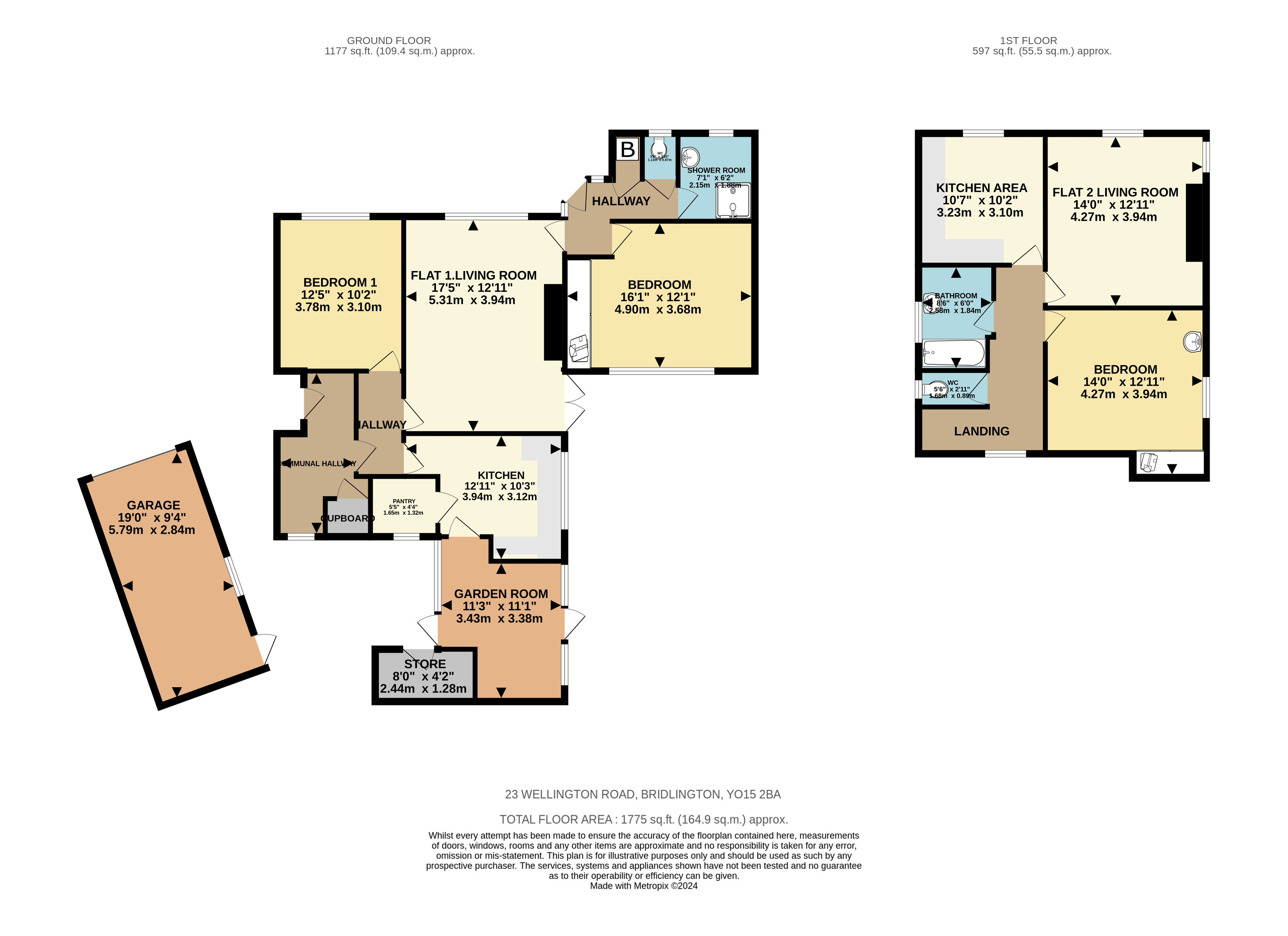 3 bed apartment for sale in Wellington Road, Bridlington - Property floorplan