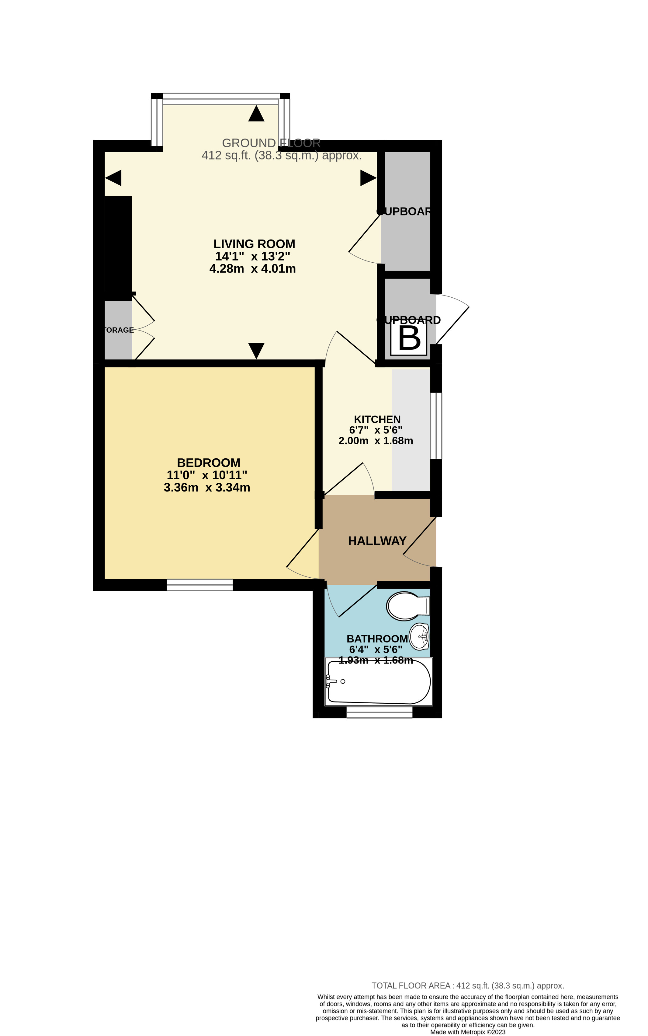 1 bed bungalow for sale in Mount Drive, Bridlington - Property floorplan