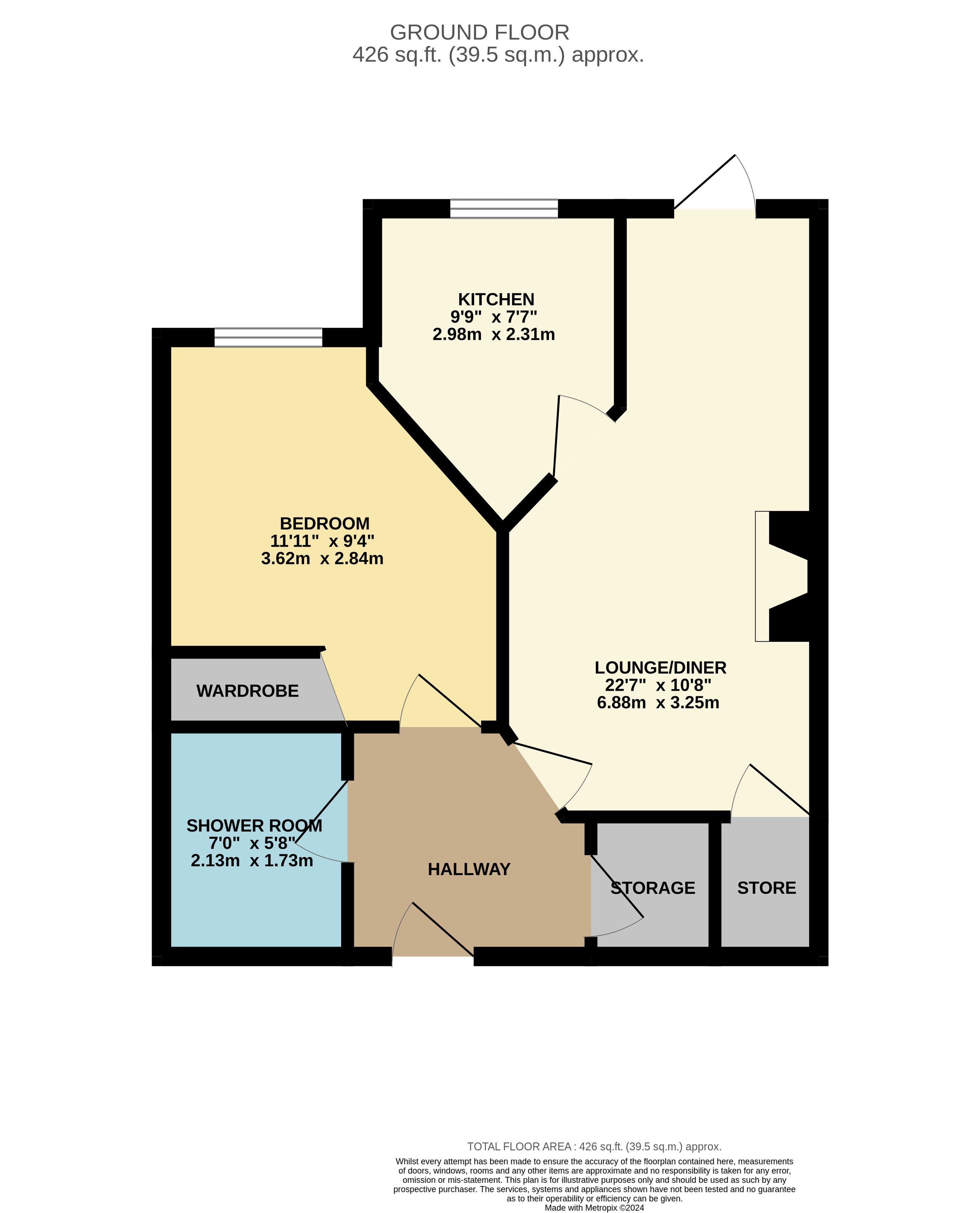 1 bed apartment for sale in Marton Gate, Bridlington - Property floorplan