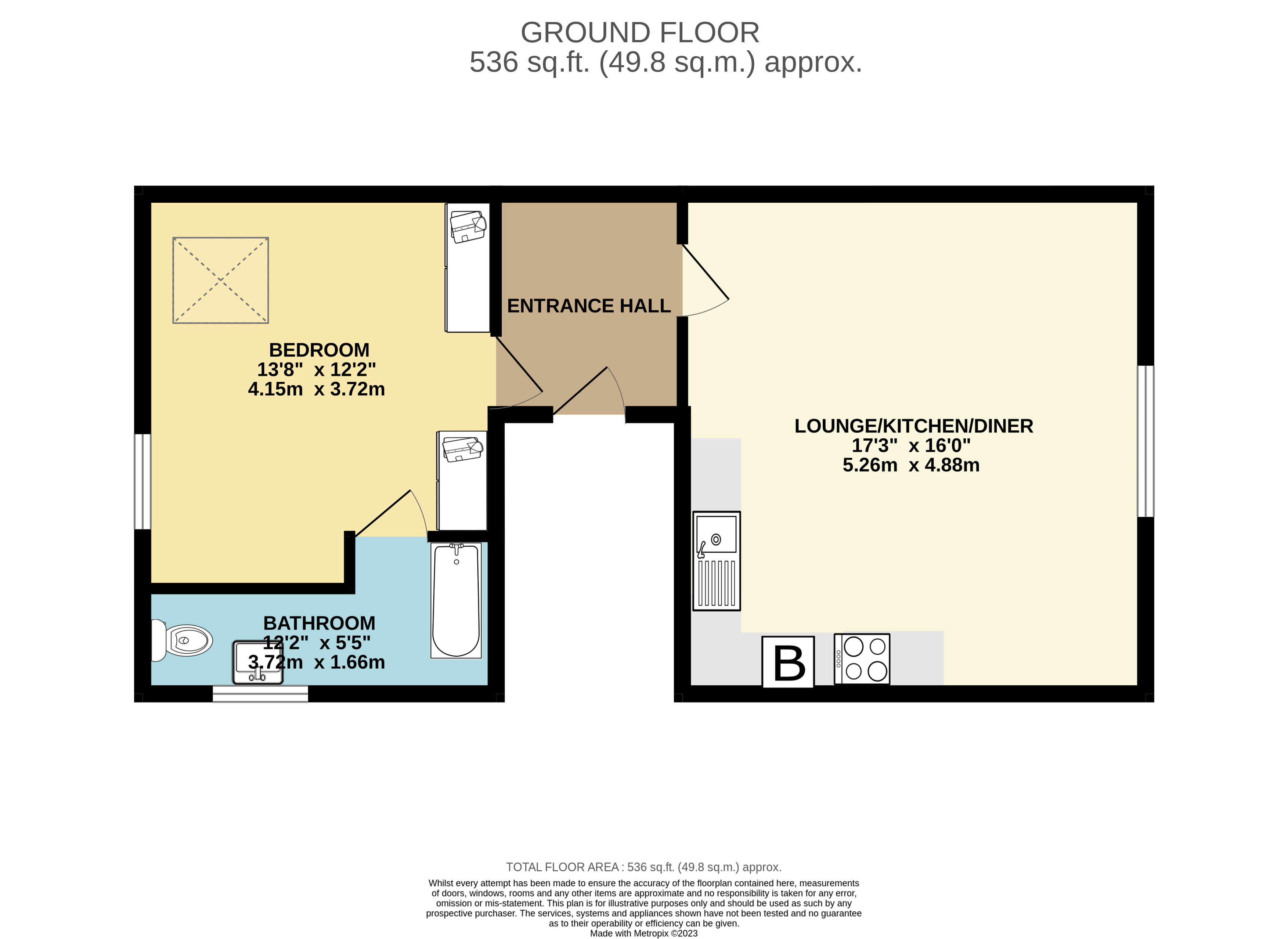 1 bed apartment for sale in Cardigan Road, Bridlington - Property floorplan