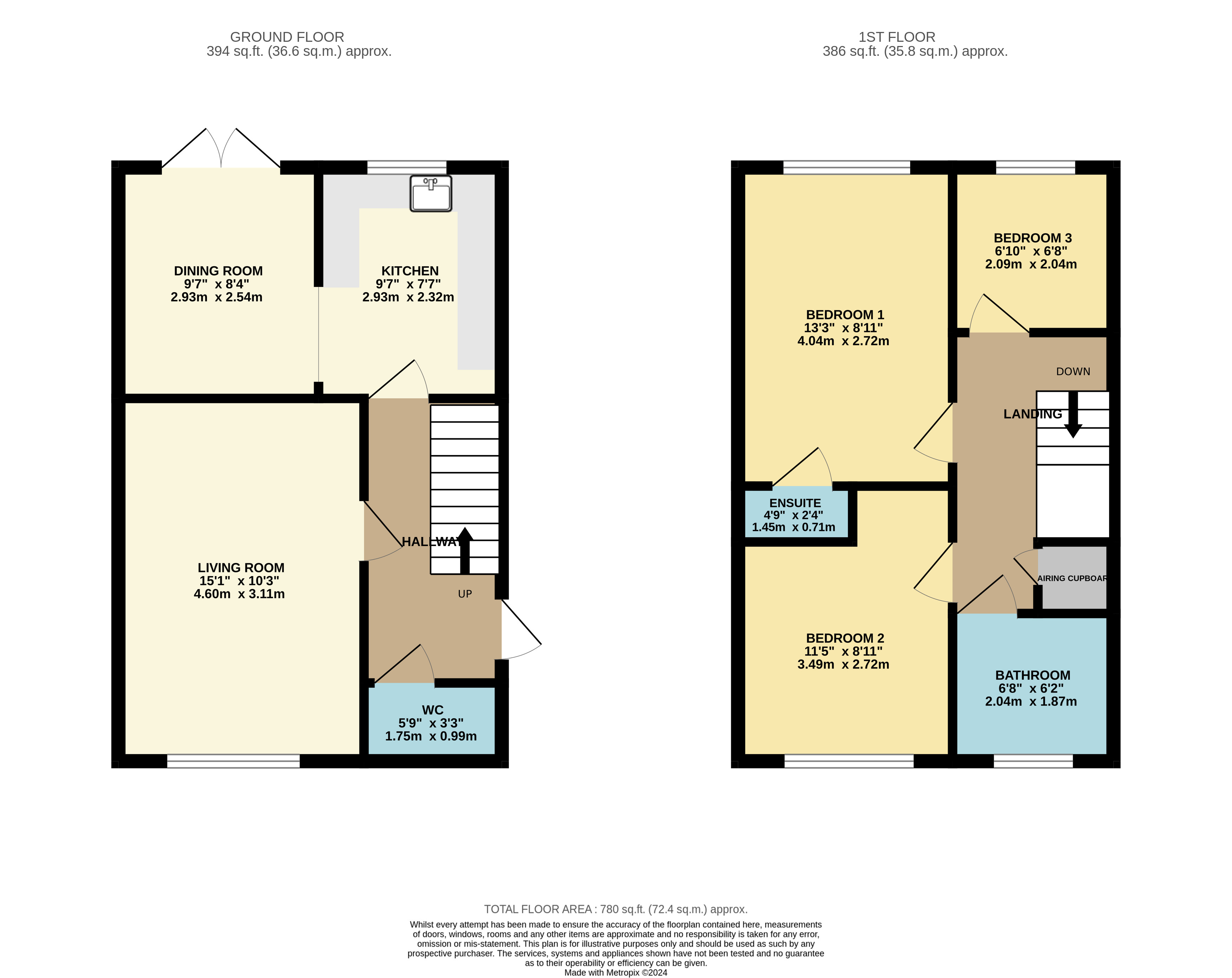 3 bed house for sale in Wheeldale Court, Bridlington - Property floorplan