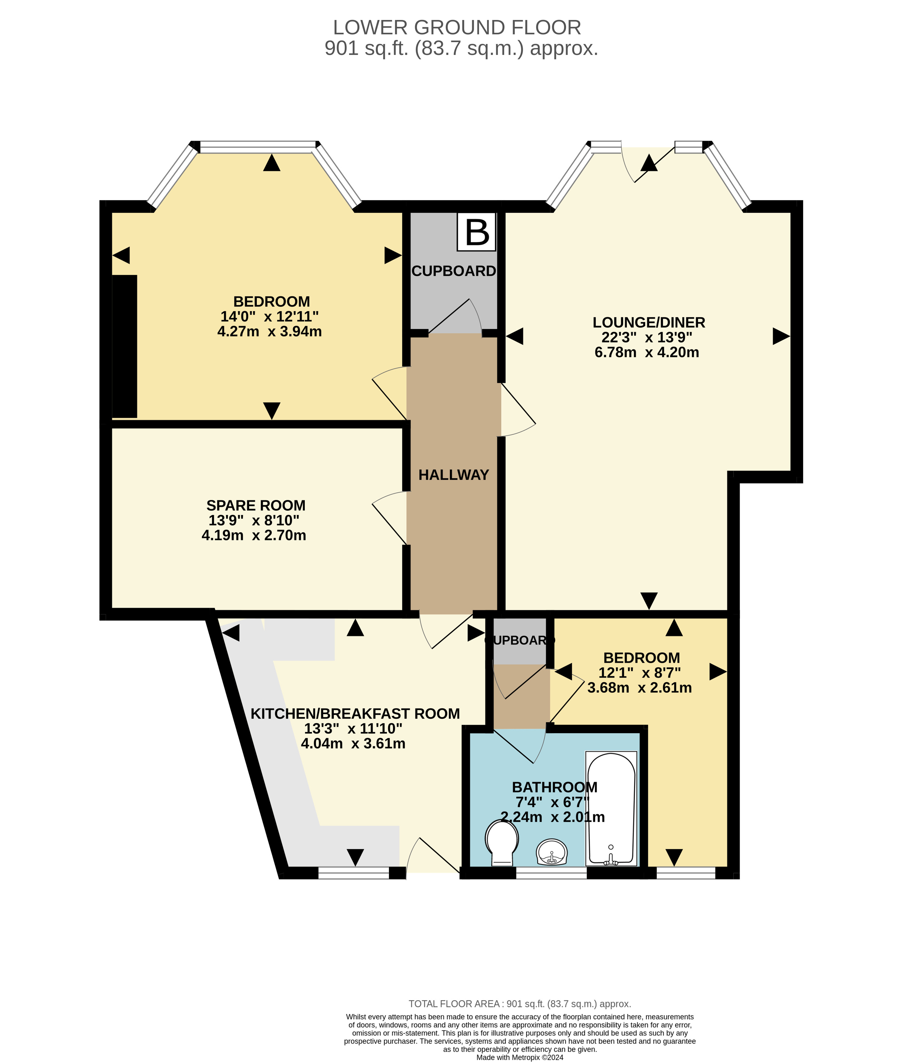 2 bed apartment for sale in Alexandra Drive, Bridlington - Property floorplan