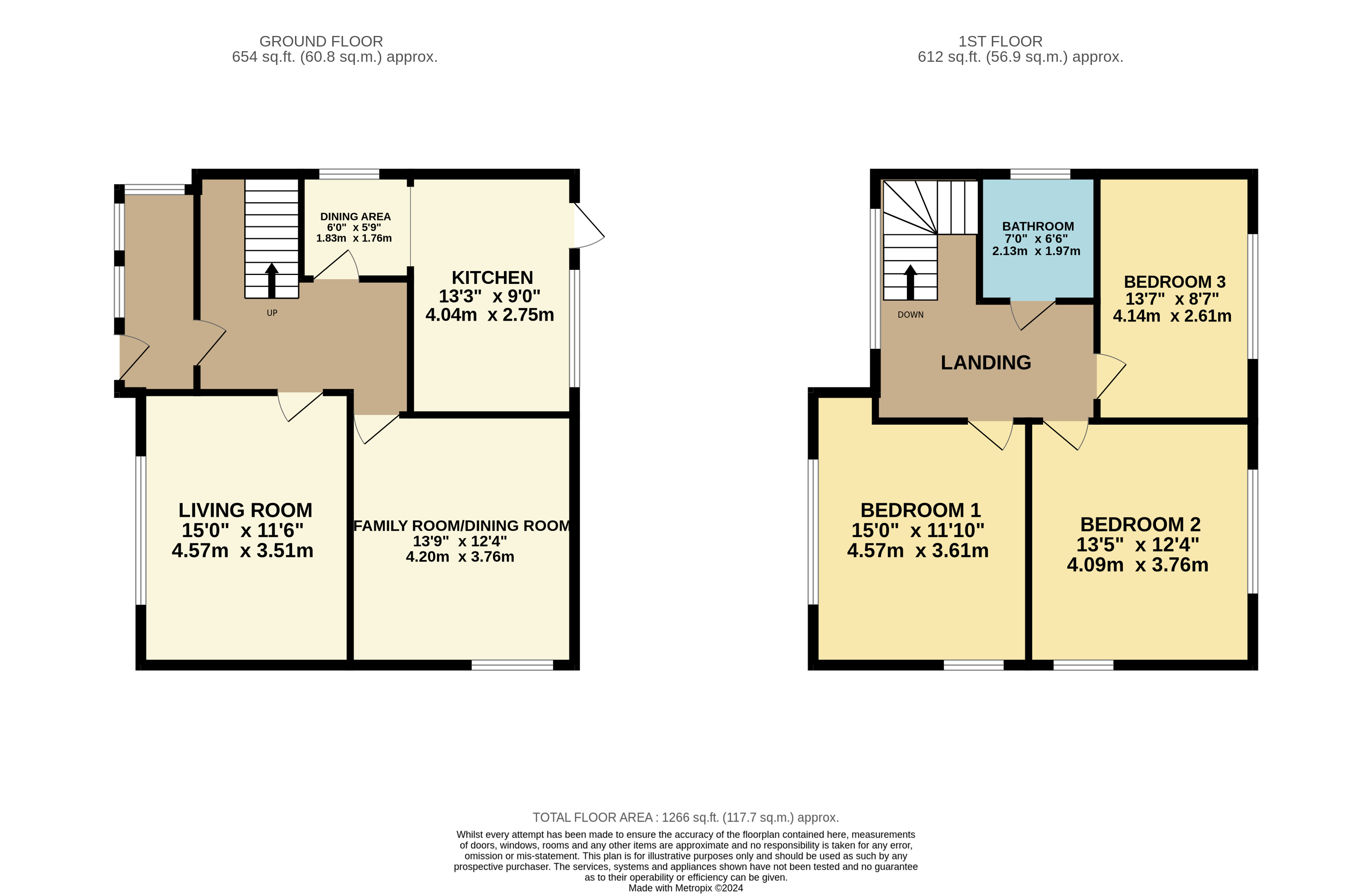 3 bed house for sale in Mereside, Flamborough - Property floorplan