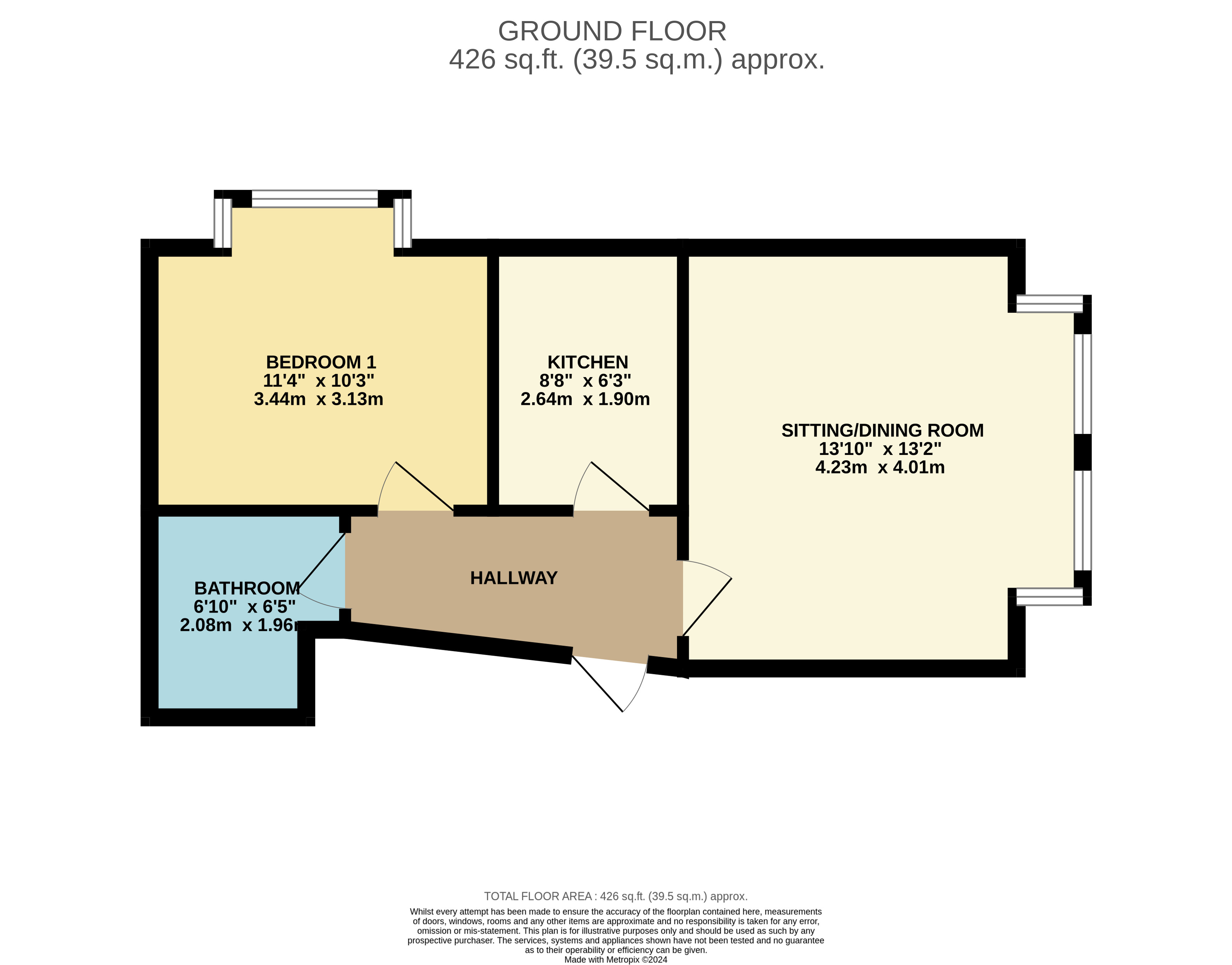 1 bed apartment for sale in Flamborough Road, Bridlington - Property floorplan