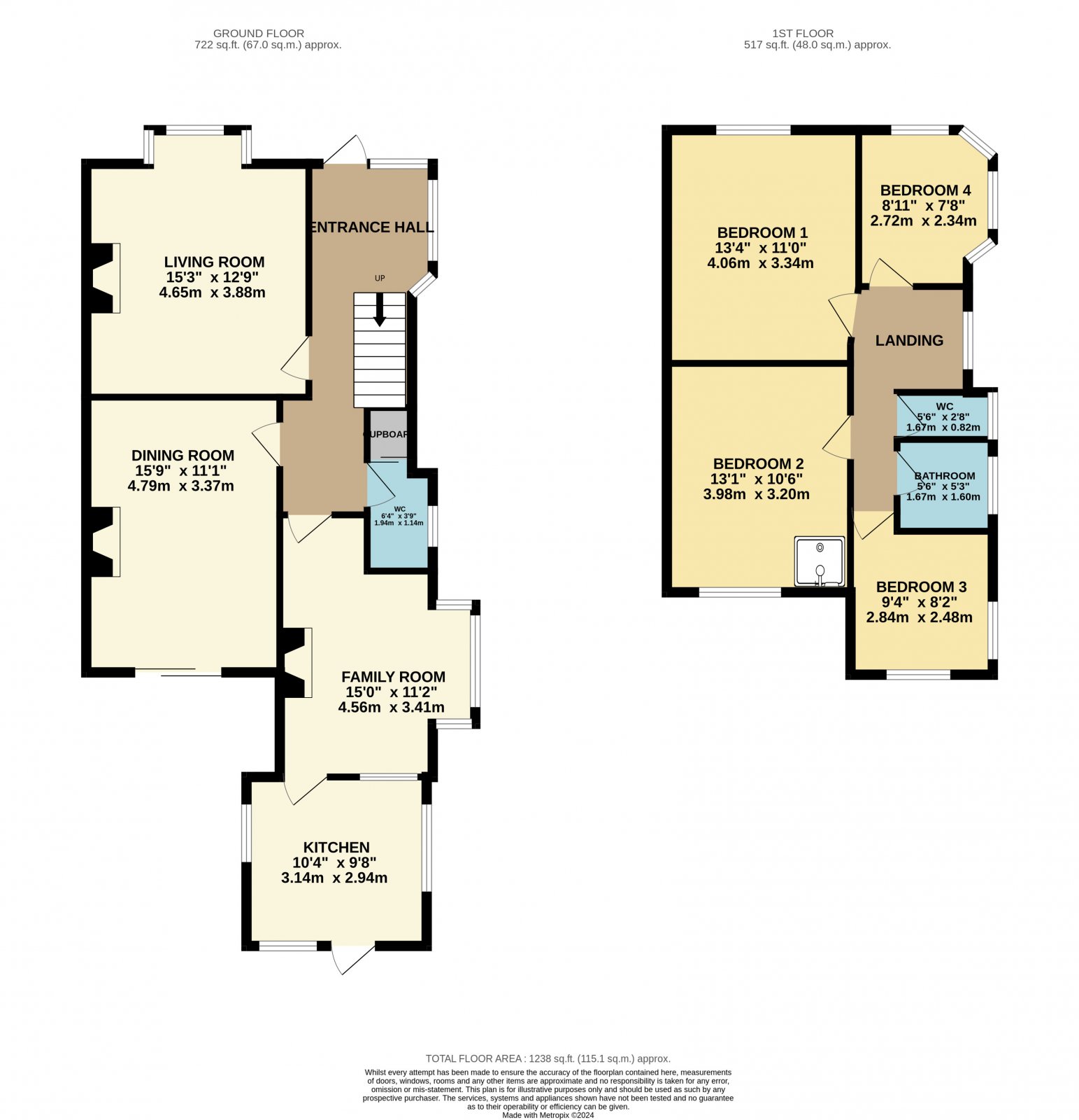 4 bed house for sale in Cardigan Road, Bridlington - Property floorplan
