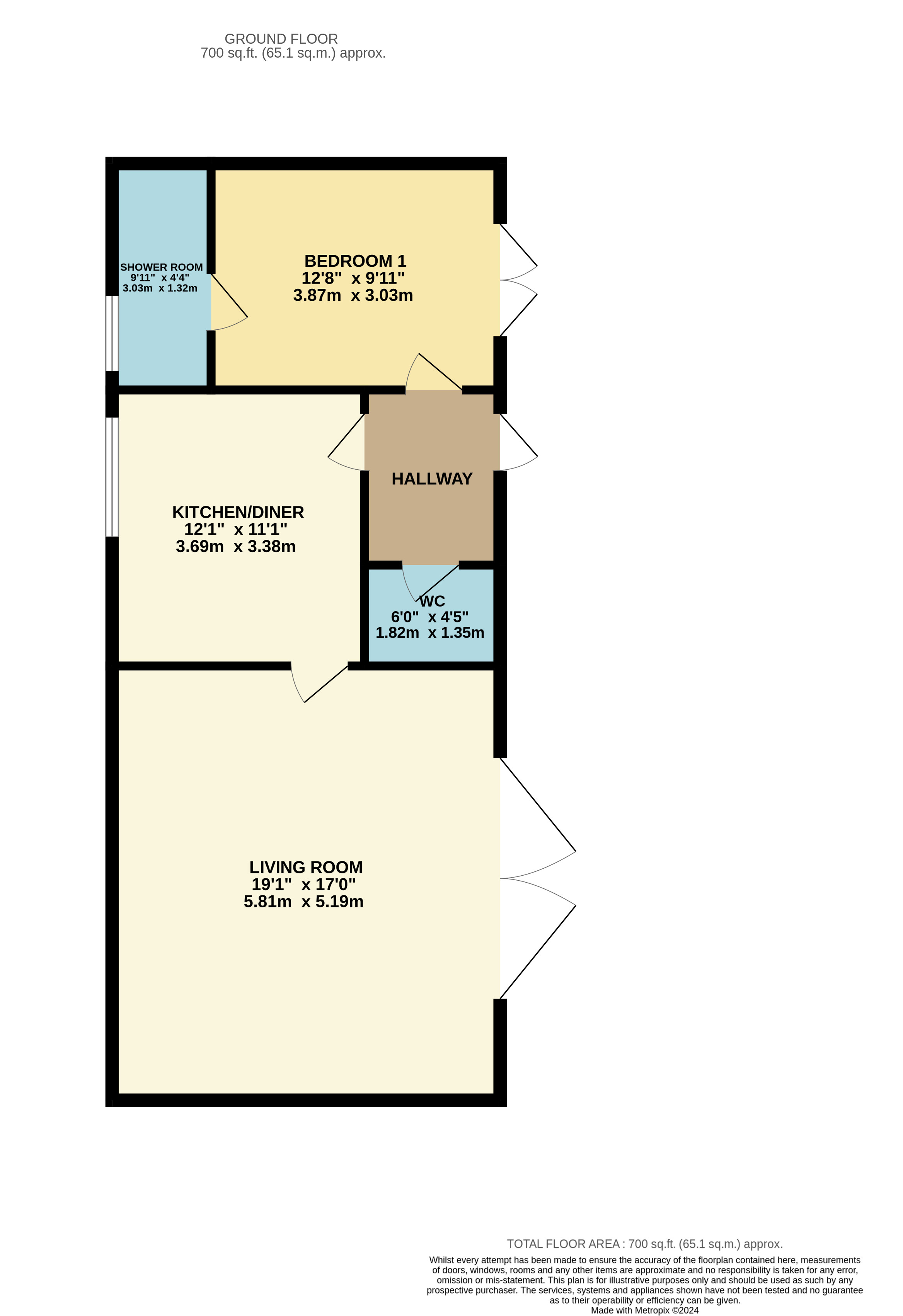 1 bed house for sale in Tower Street, Flamborough - Property floorplan