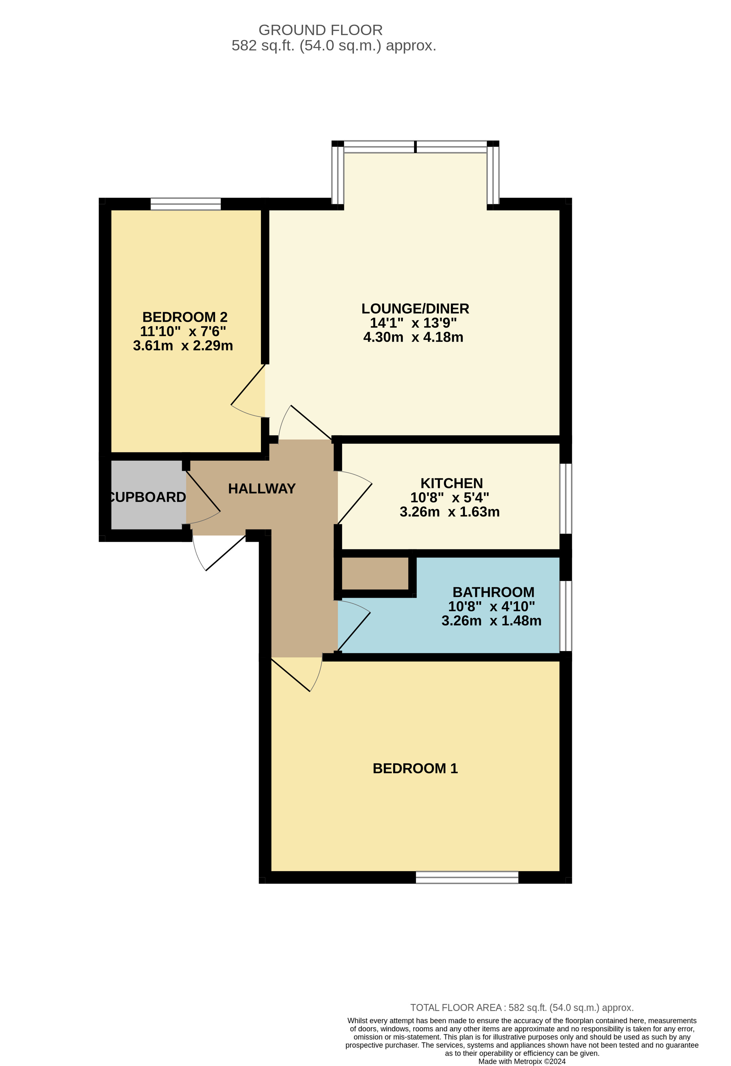 2 bed apartment for sale in Victoria Road, Bridlington - Property floorplan