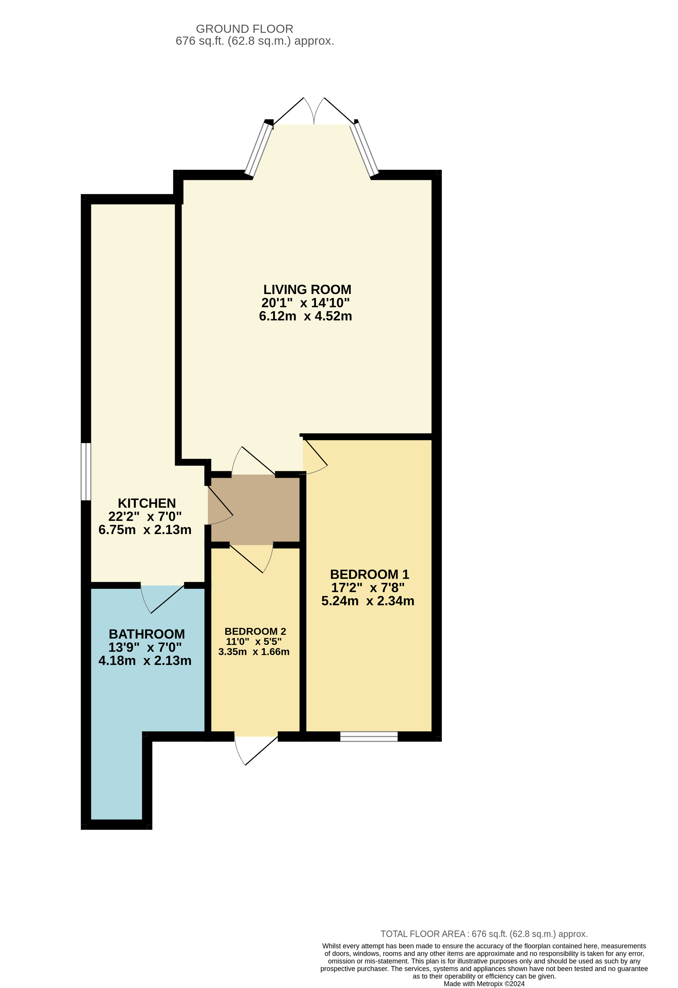 2 bed apartment for sale in Sands Lane, Bridlington - Property floorplan