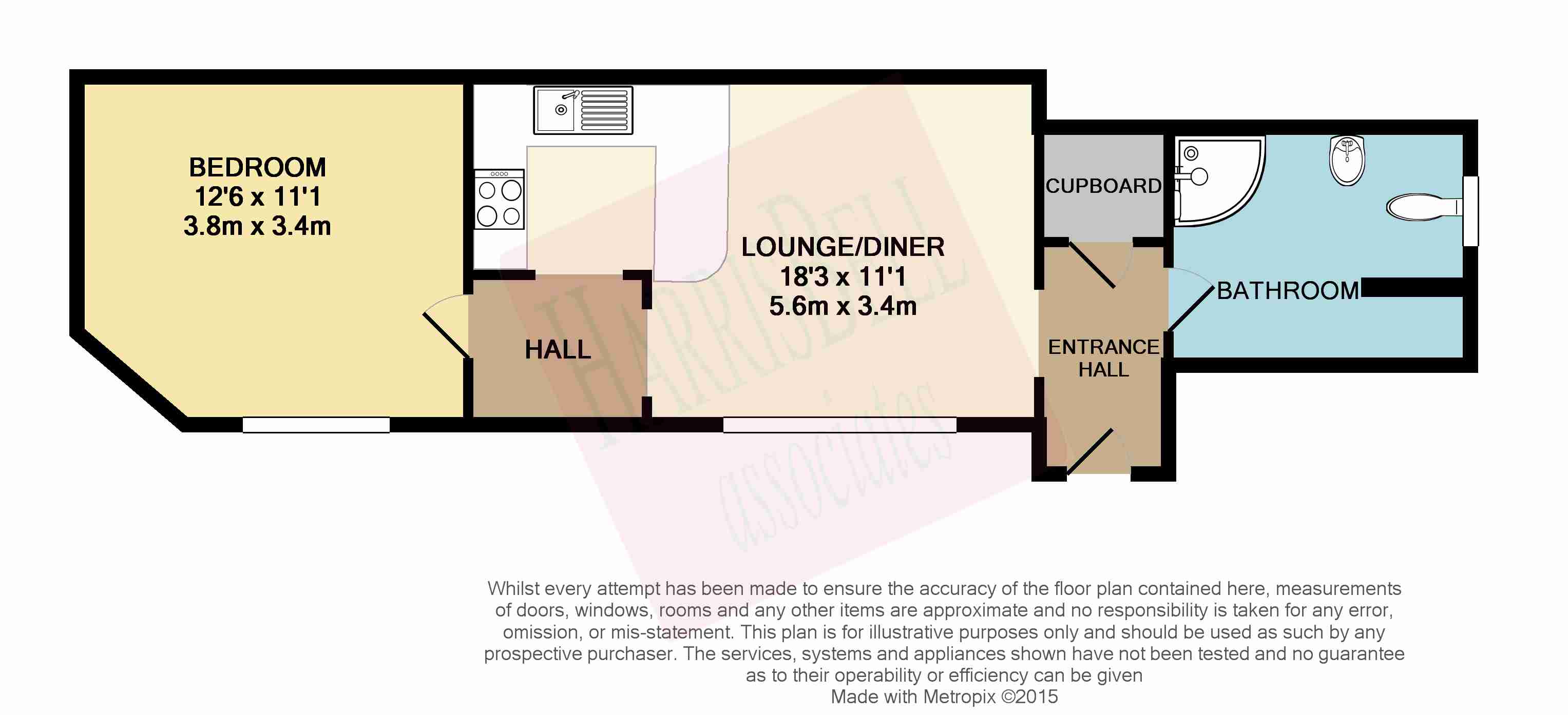 1 bed apartment to rent in James Street, Scarborough - Property floorplan