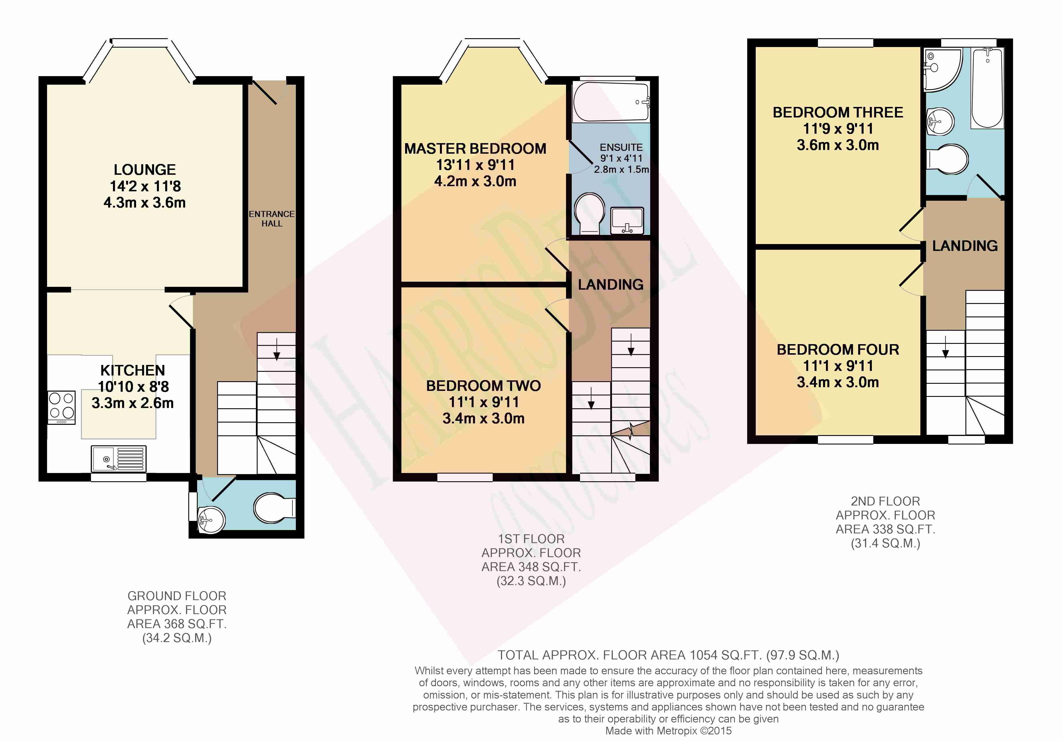 4 bed house to rent in Trafalgar Square, Scarborough - Property floorplan