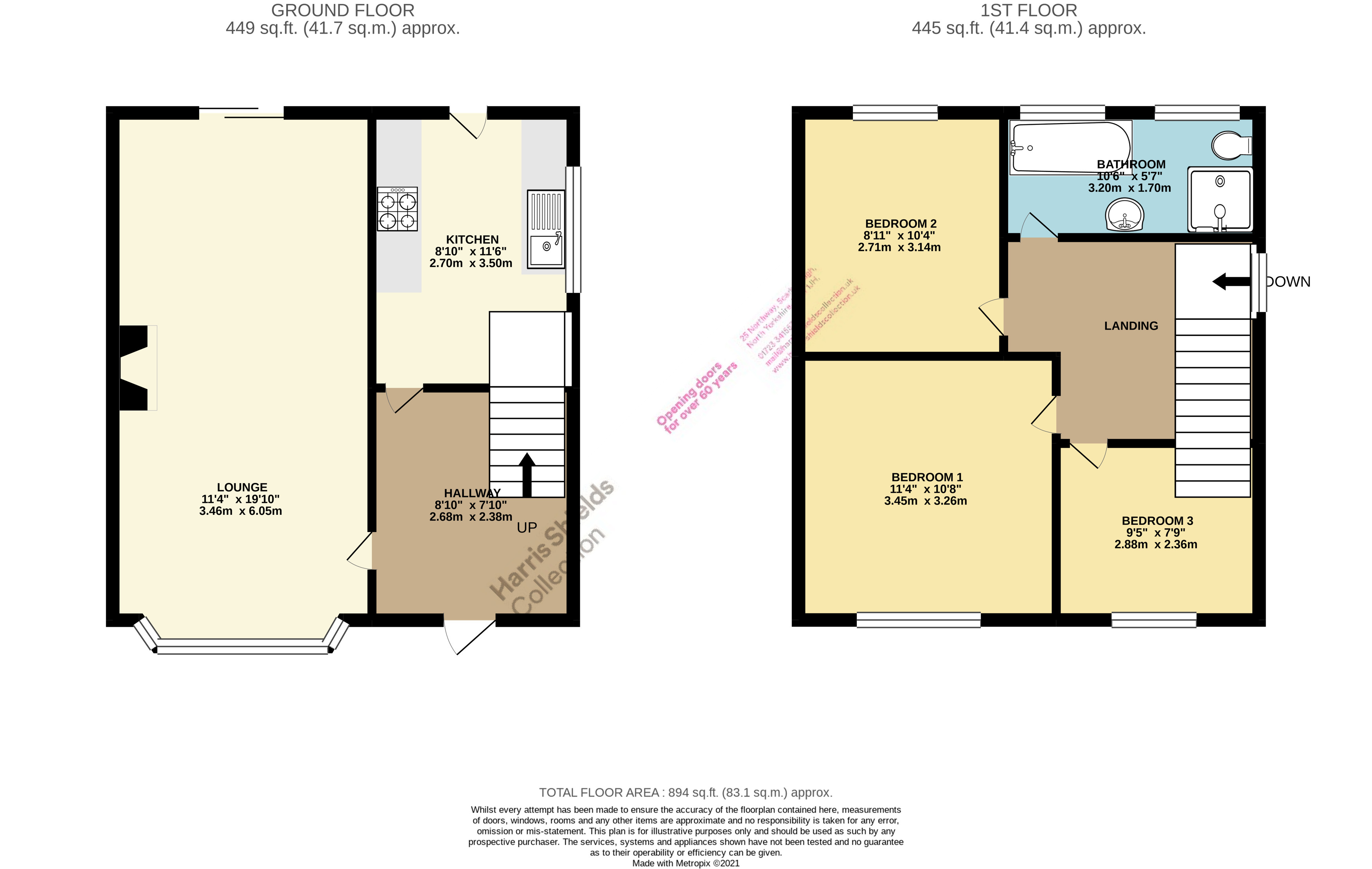 3 bed house to rent in Russet Grove, Scarborough - Property floorplan