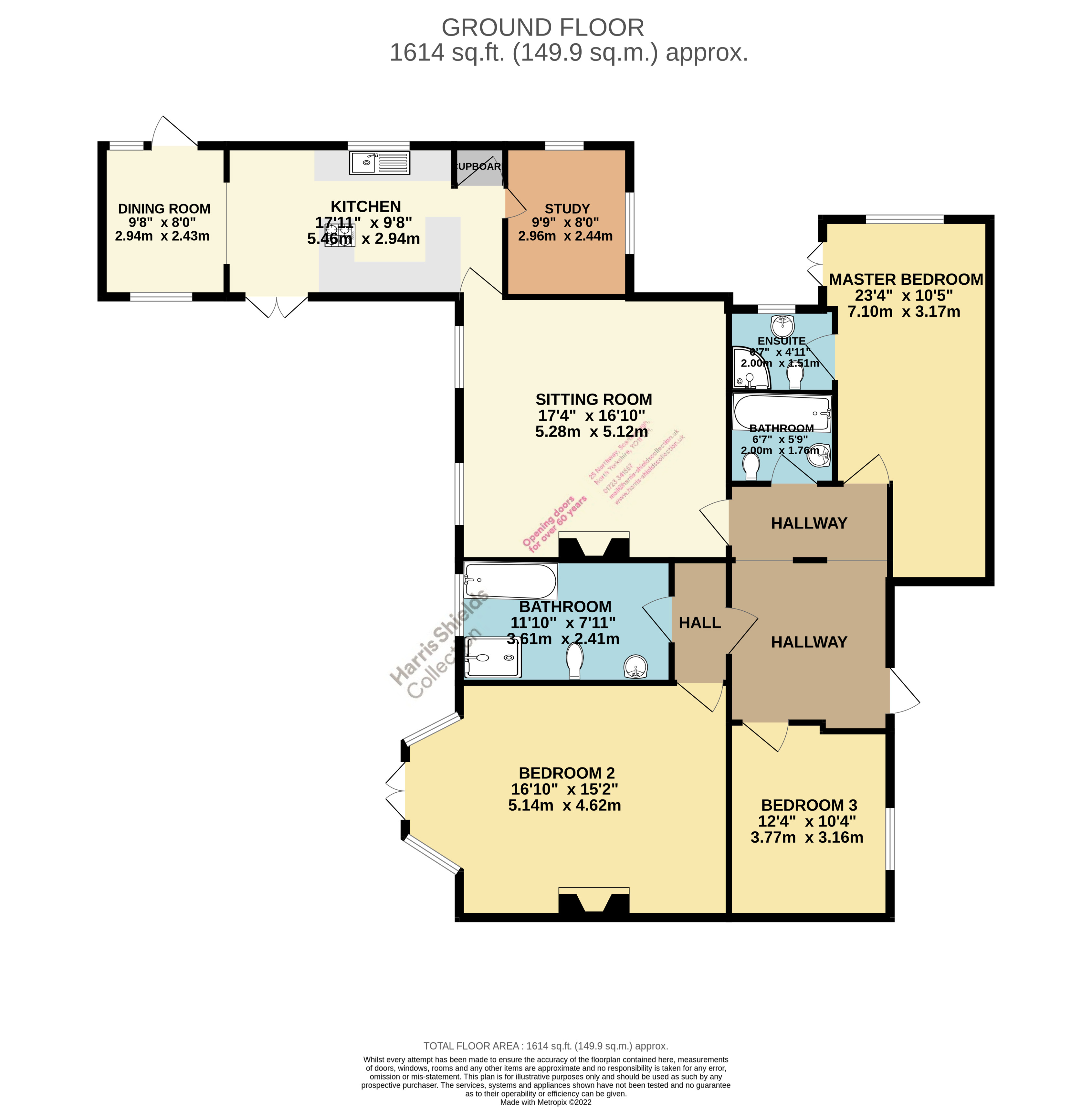 3 bed apartment for sale in Weaponness Park, Scarborough - Property floorplan