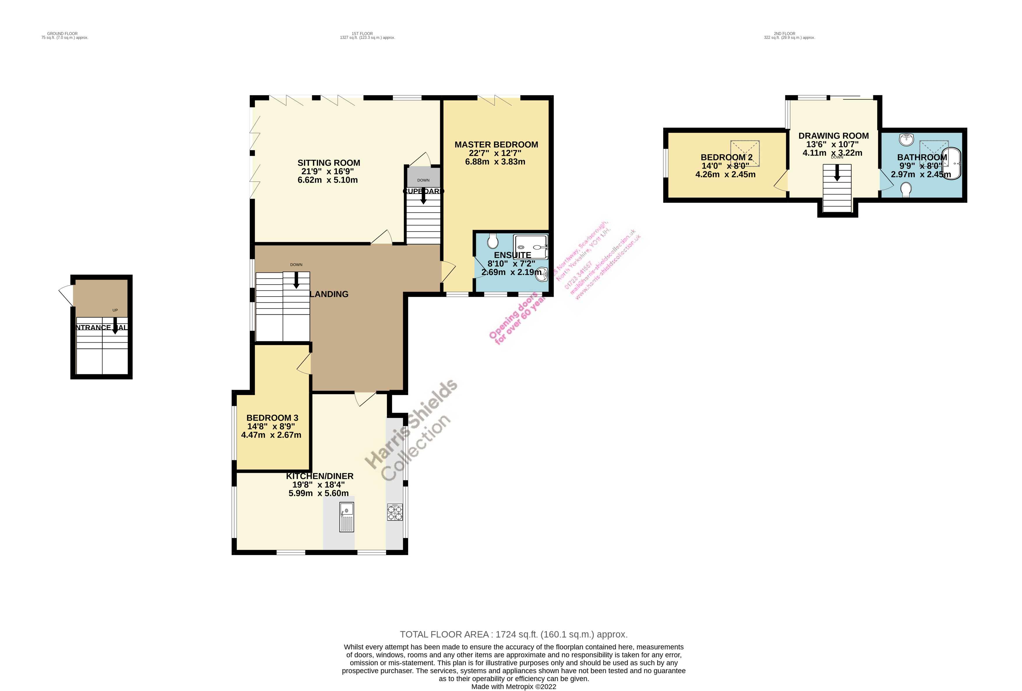3 bed apartment for sale in Holbeck Hill, Scarborough - Property floorplan