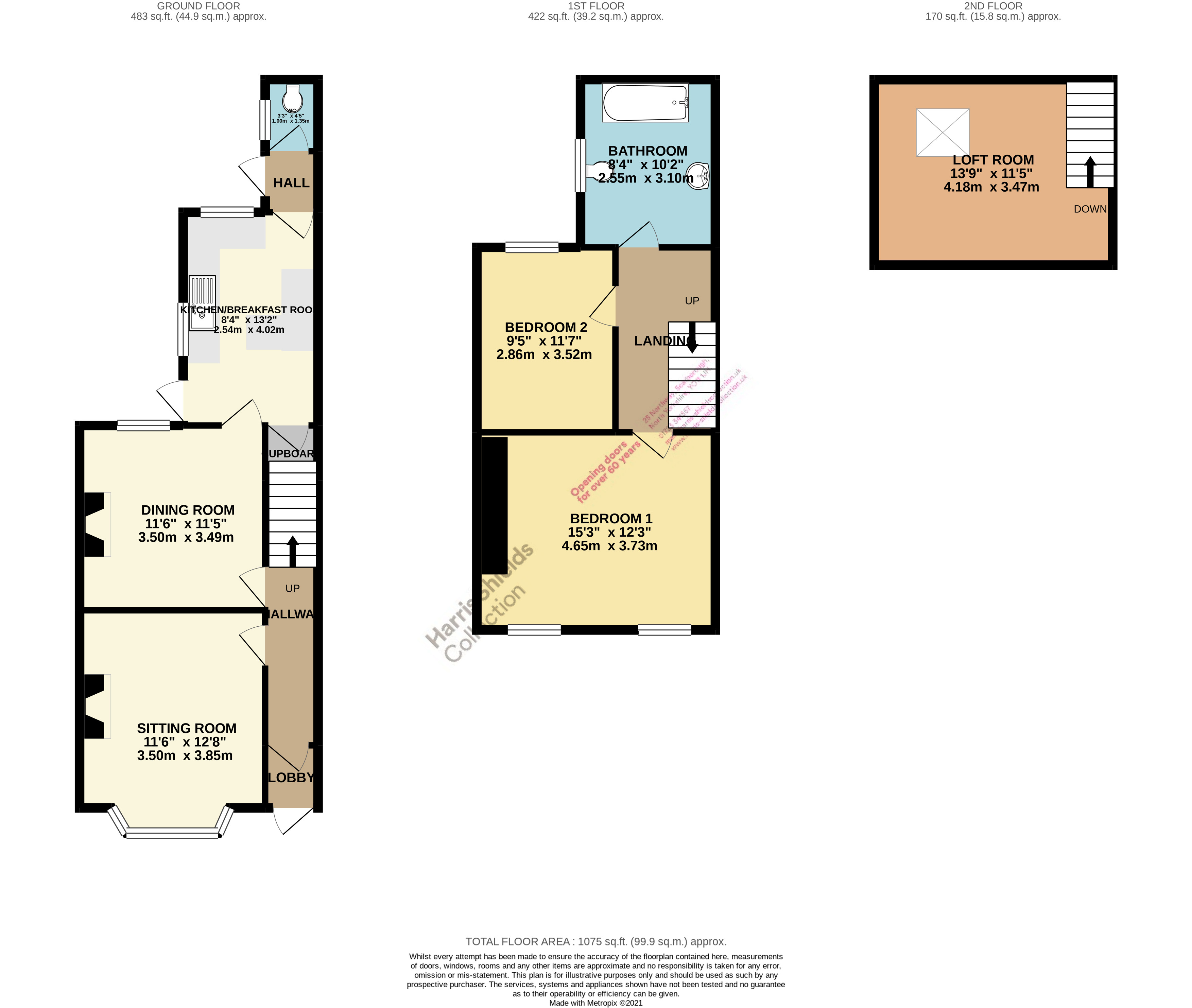 2 bed house for sale in West Bank, Scarborough - Property floorplan
