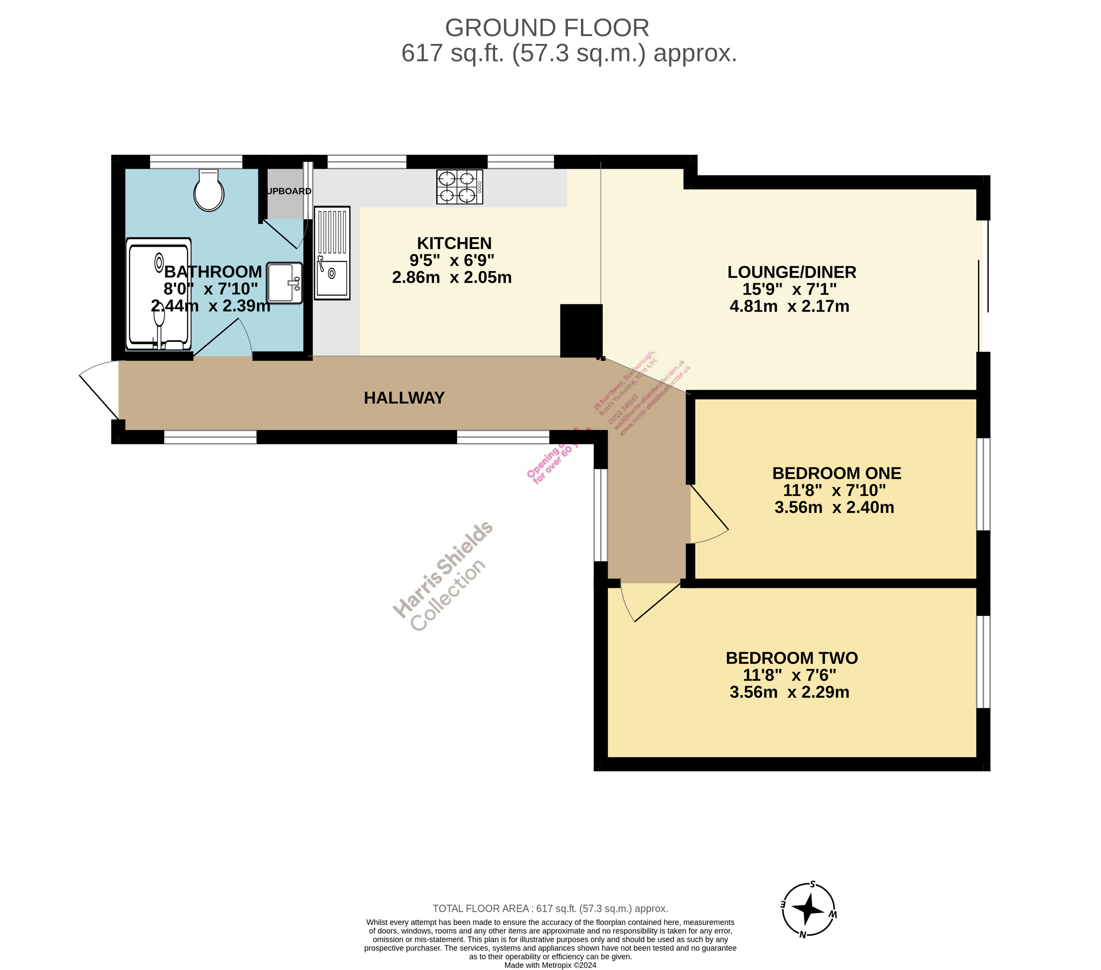 2 bed apartment for sale in Esplanade, Scarborough - Property floorplan