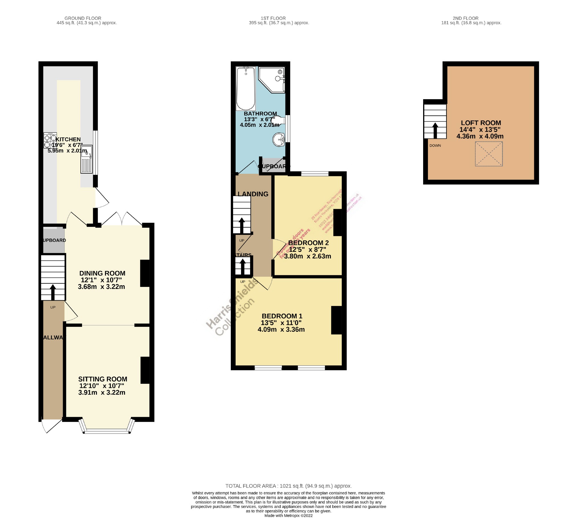 2 bed house for sale in Spring Bank, Scarborough - Property floorplan