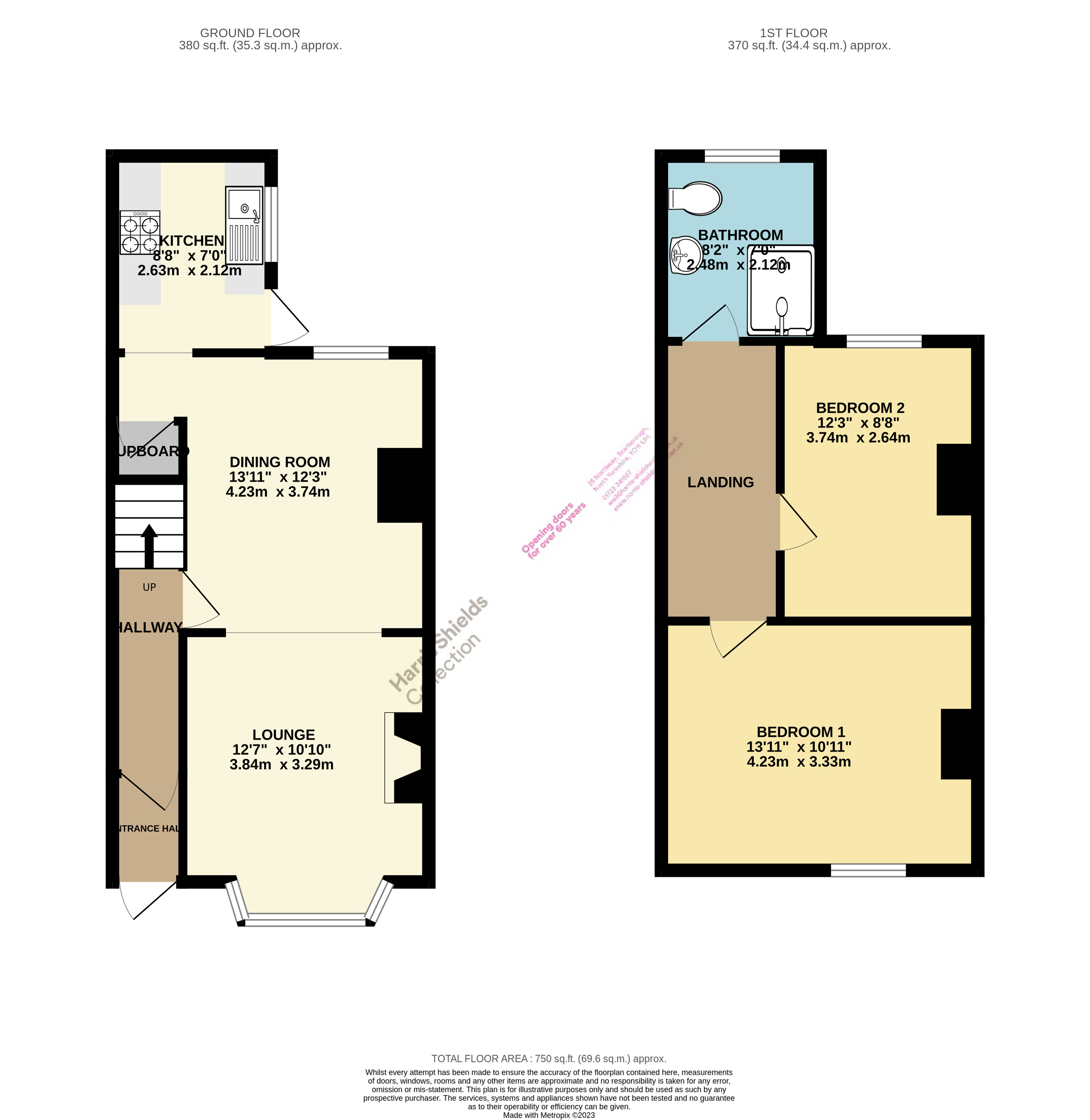 2 bed house for sale in Hampton Road, Scarborough - Property floorplan