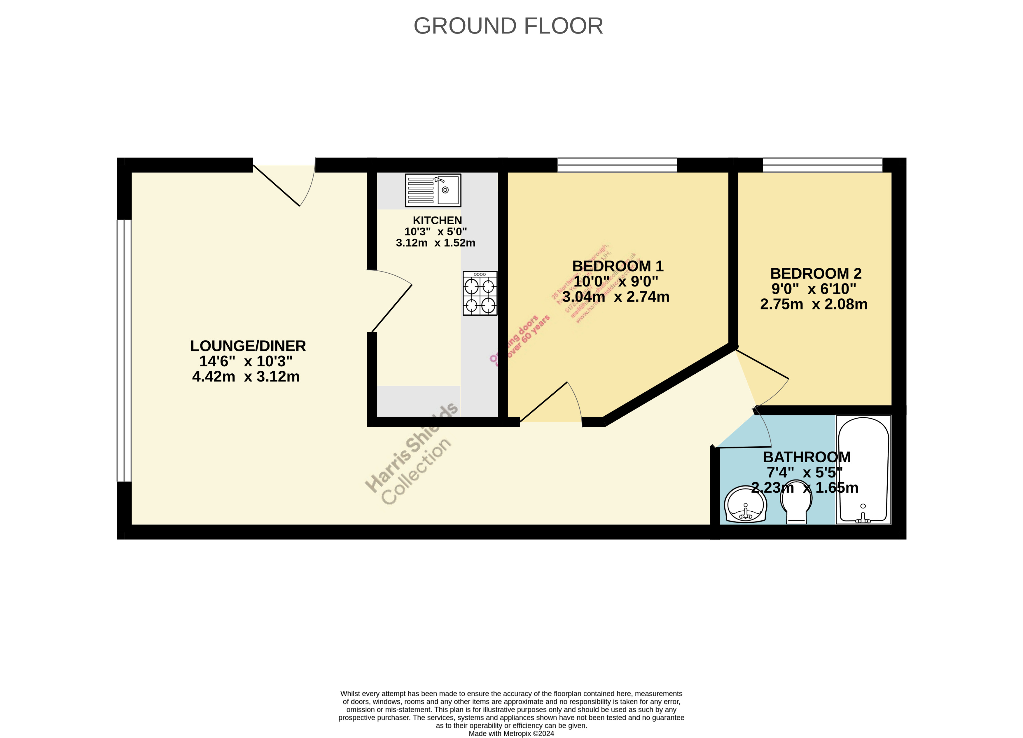 2 bed apartment for sale in Palace Hill Lane, Scarborough - Property floorplan
