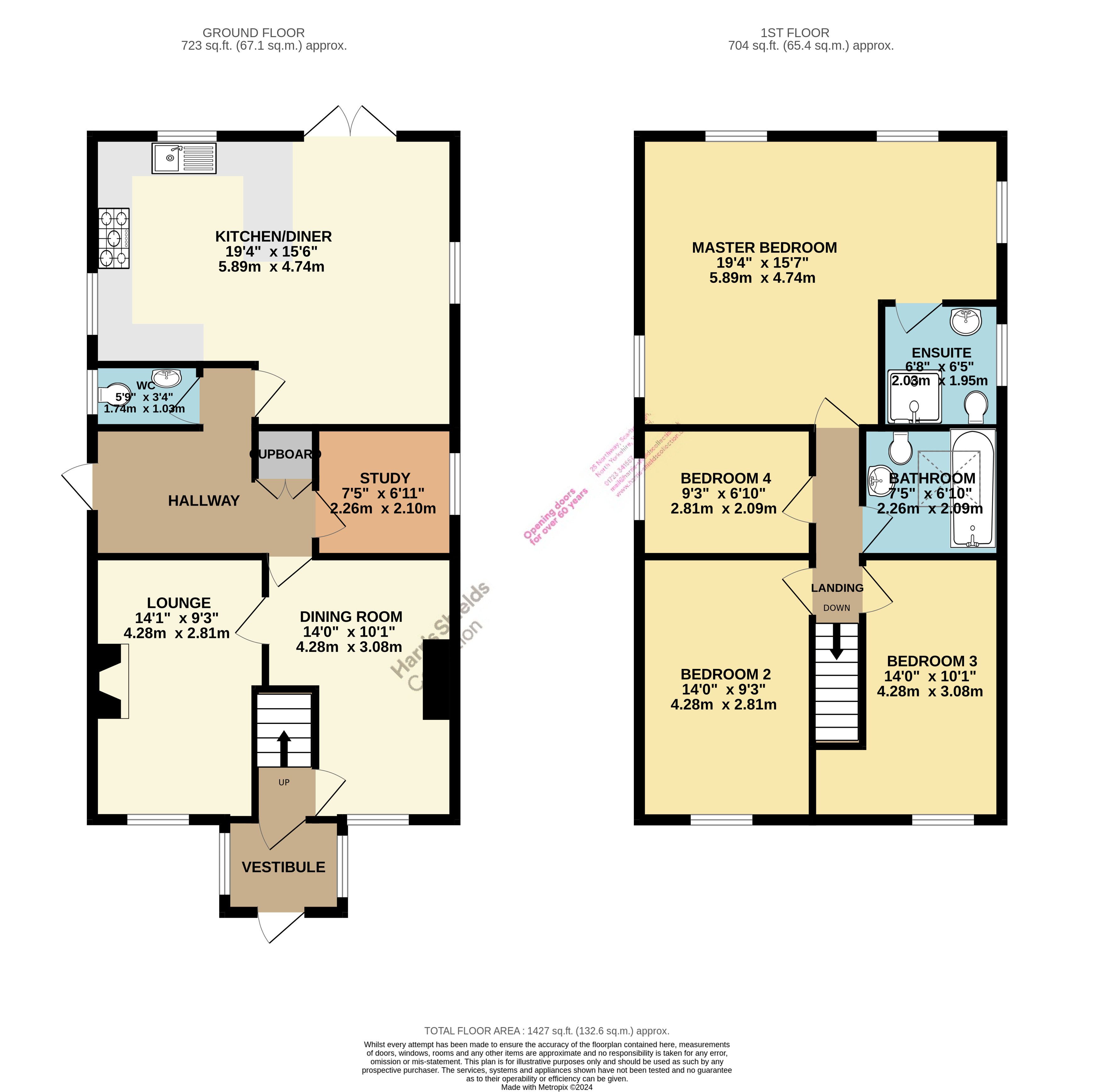 4 bed house for sale in Main Street, Potter Brompton - Property floorplan