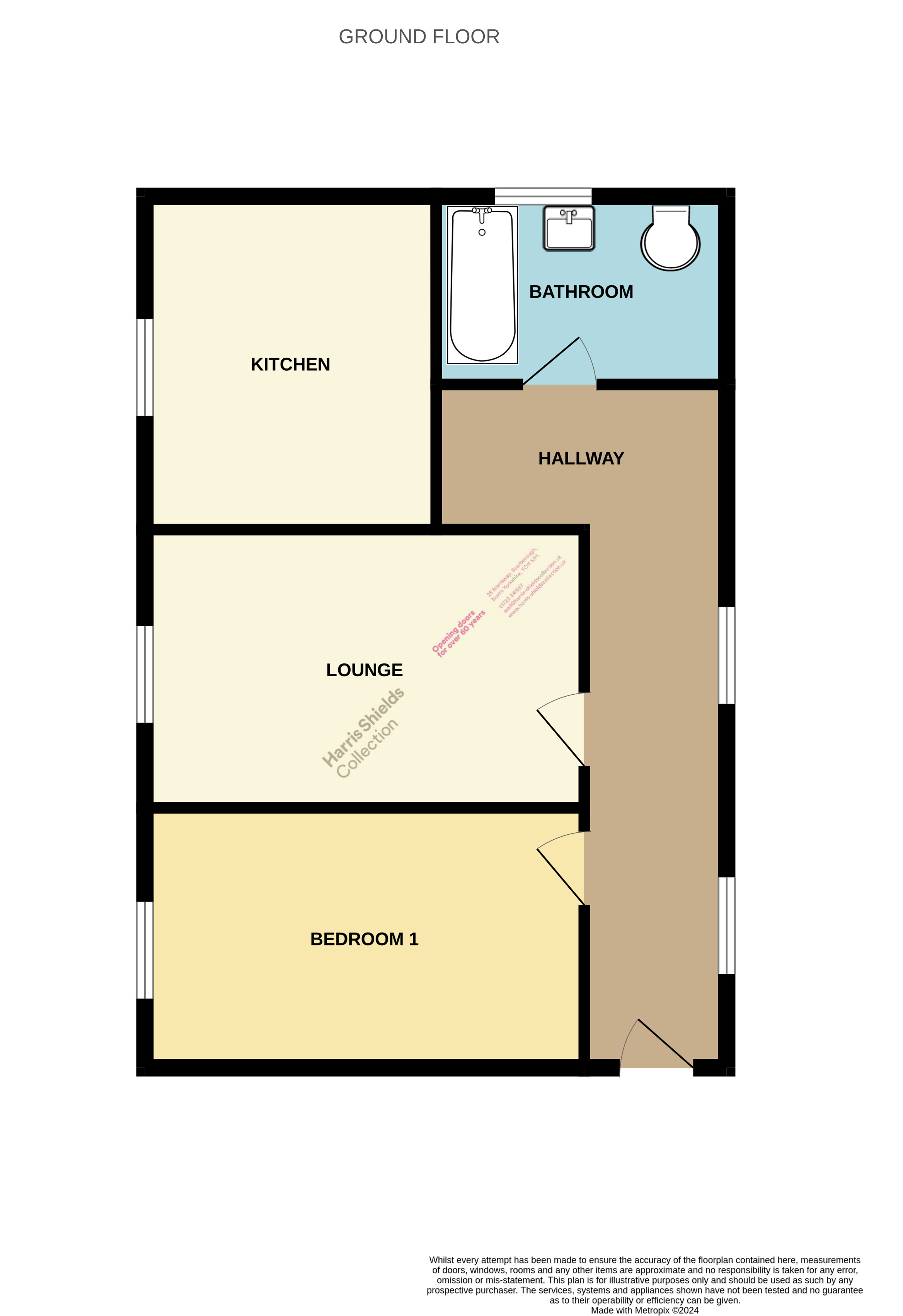 1 bed apartment to rent in West Street, Scarborough - Property floorplan