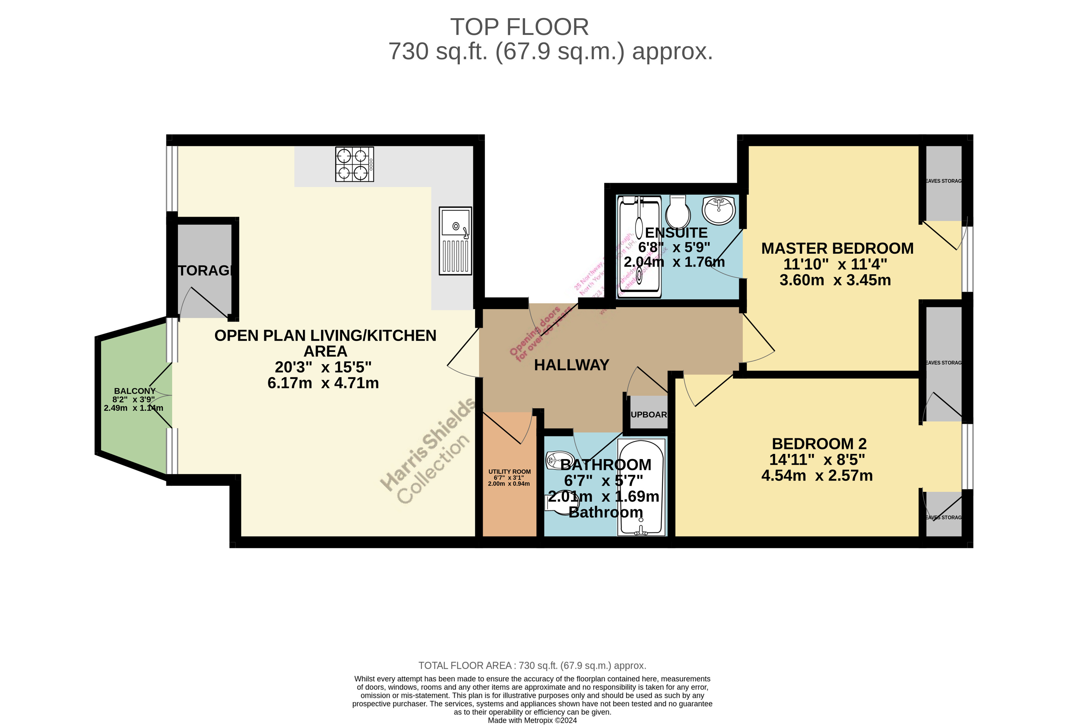 2 bed apartment for sale in Prince of Wales Terrace, Scarborough - Property floorplan