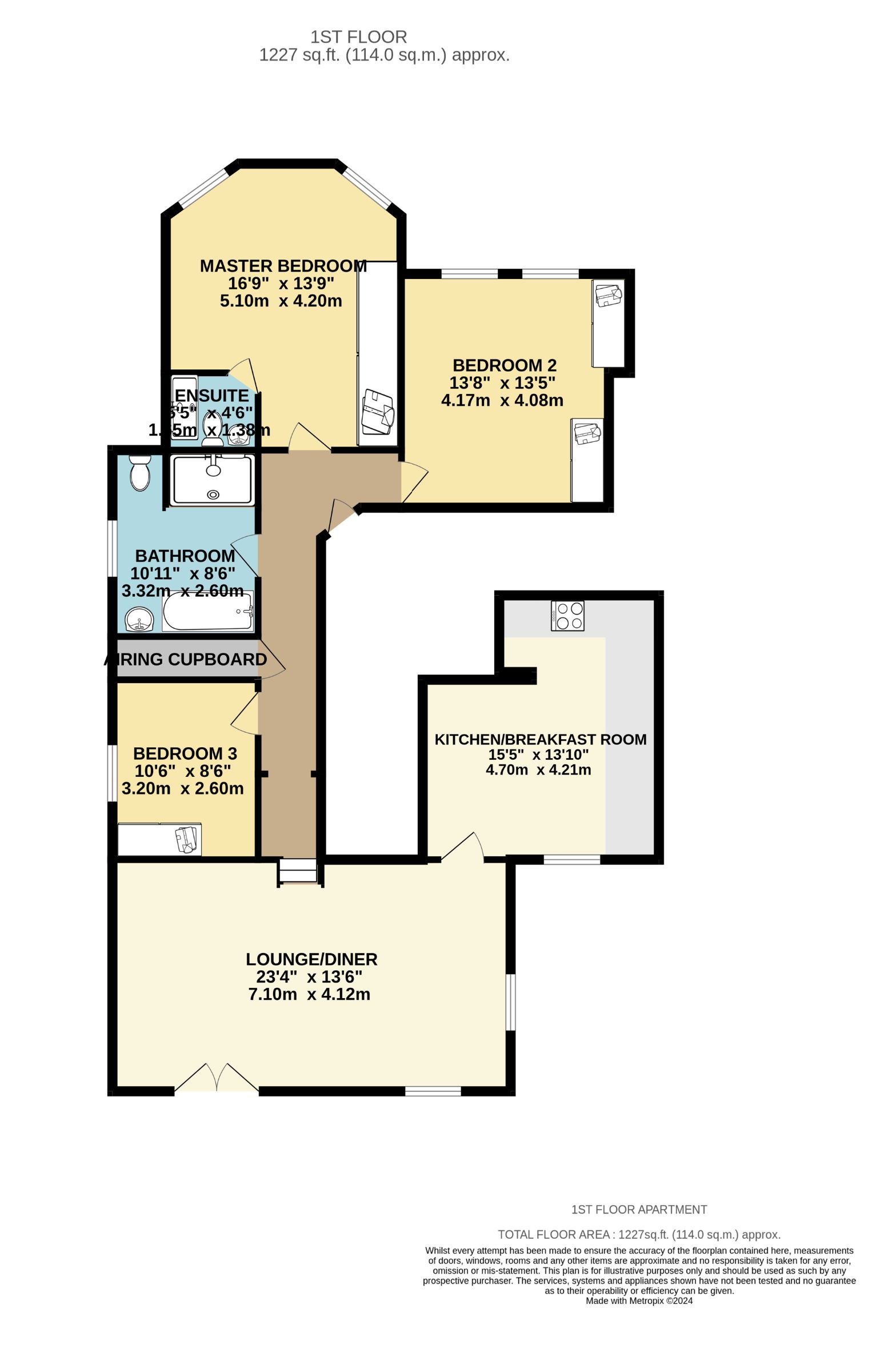 3 bed flat for sale in Cavendish Road, Bowdon, Altrincham - Property Floorplan