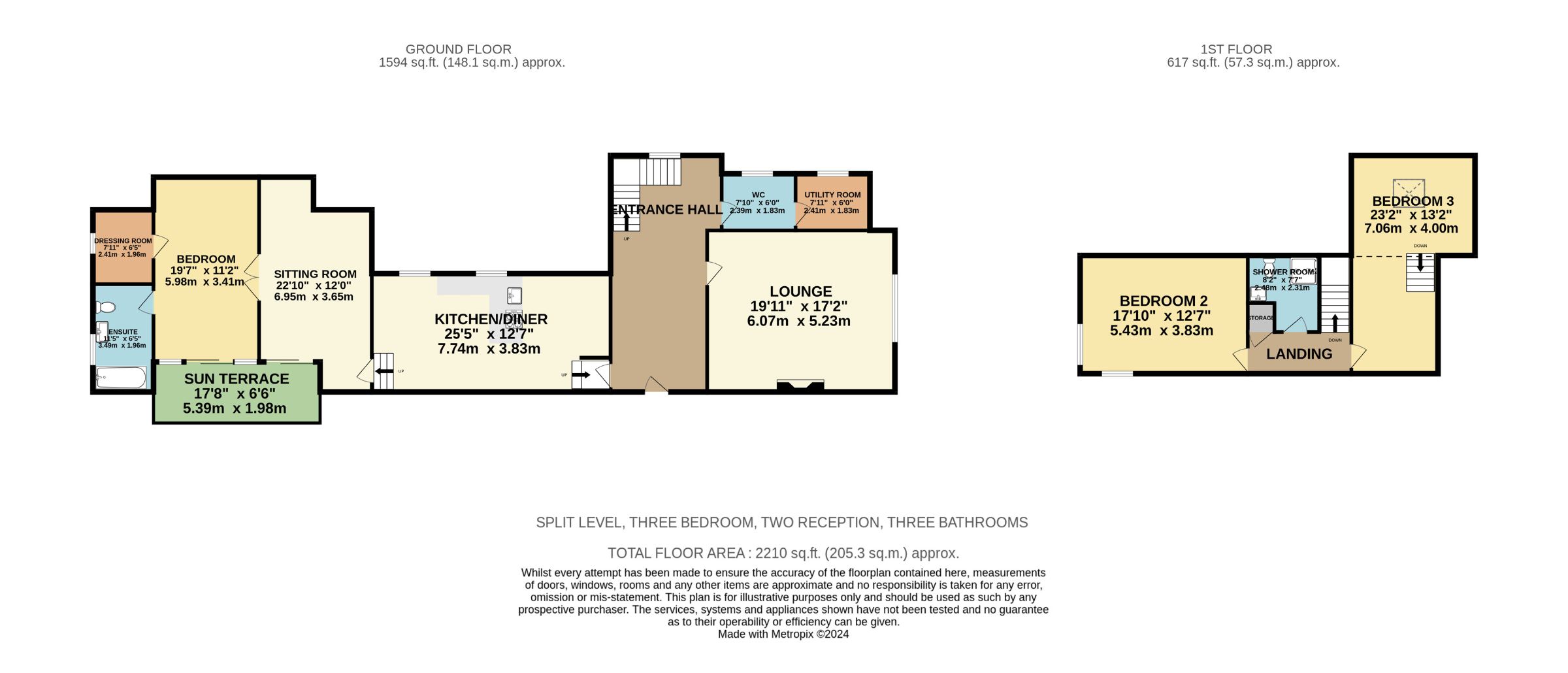 3 bed flat for sale in Bradgate Road, Altrincham - Property Floorplan