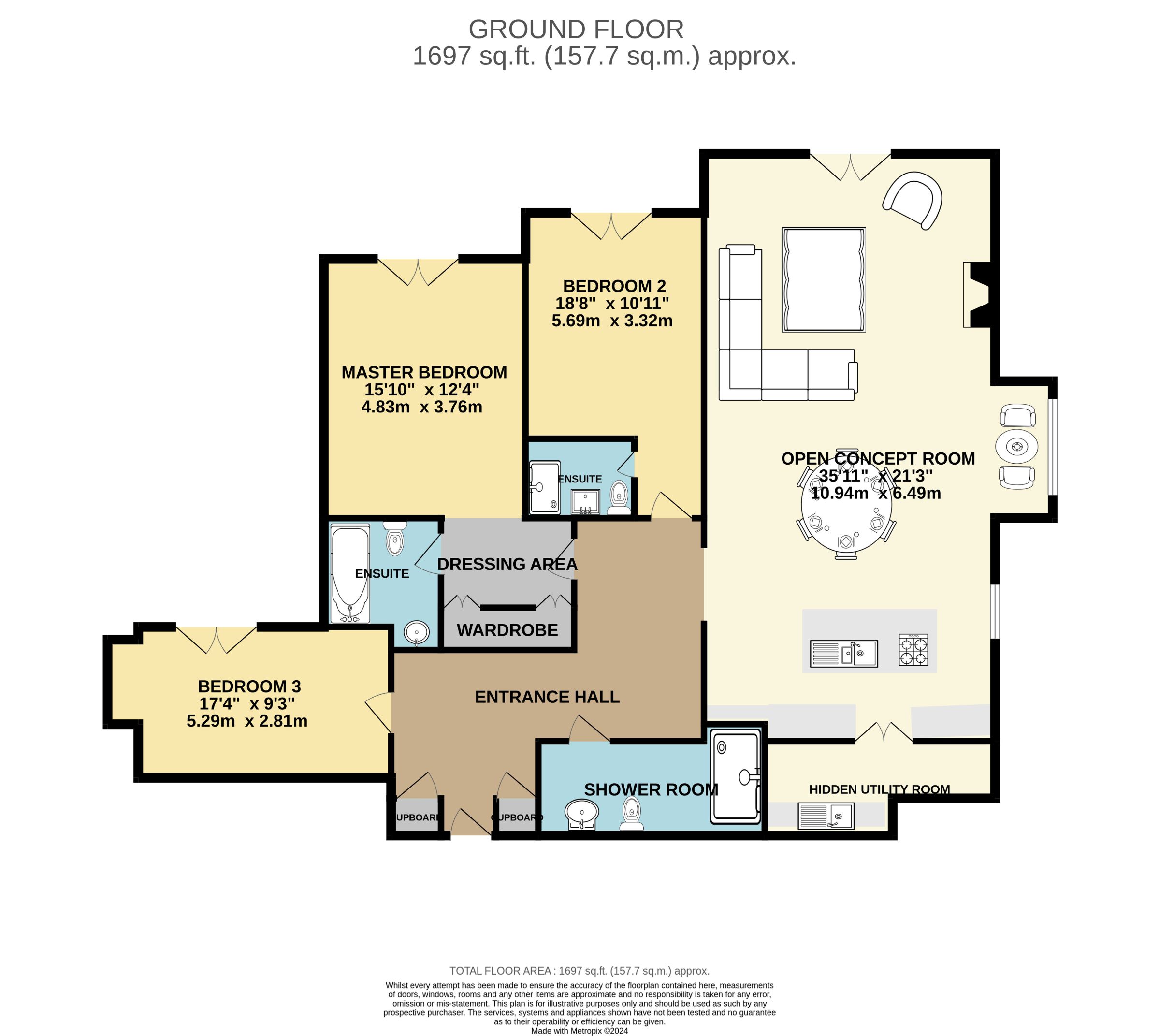 3 bed flat for sale in Hale, Altrincham - Property Floorplan