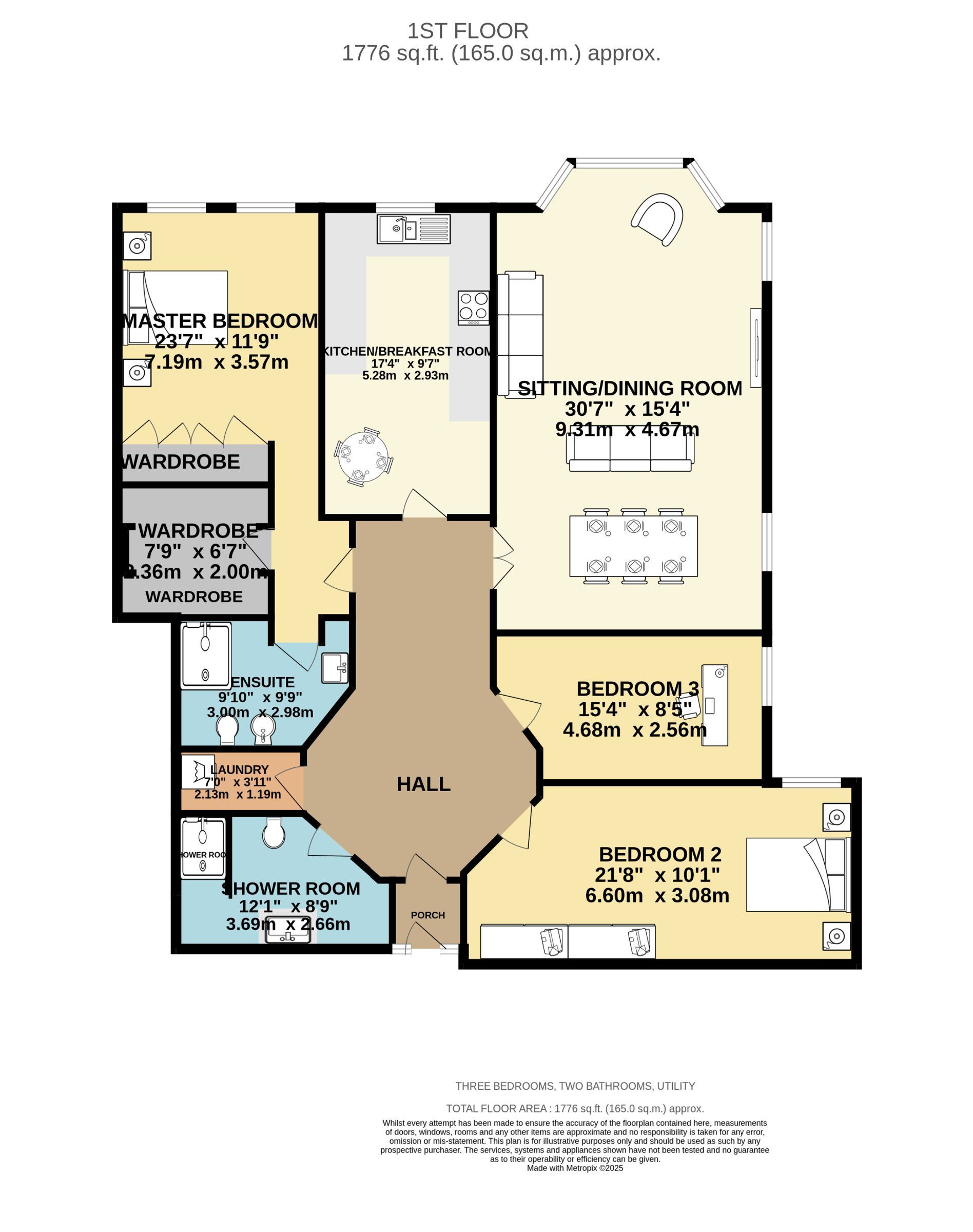 3 bed flat for sale in Suffolk Road, Altrincham - Property Floorplan