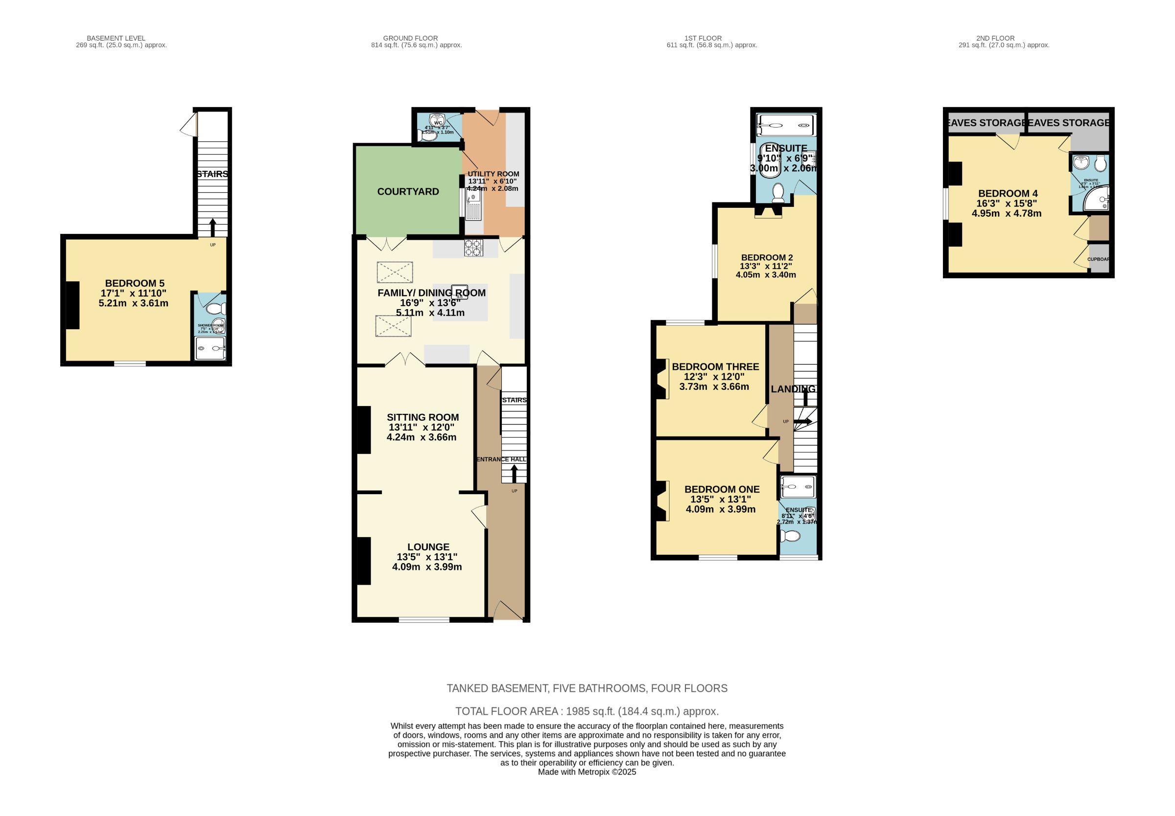 5 bed end of terrace house for sale, Altrincham - Property Floorplan