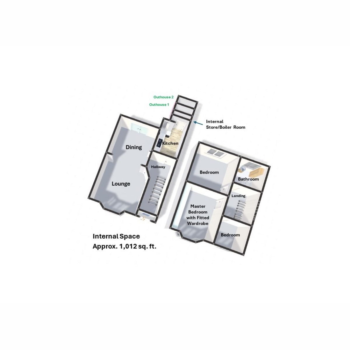 3 bed terraced house to rent in Hunters Way, Gillingham - Property Floorplan