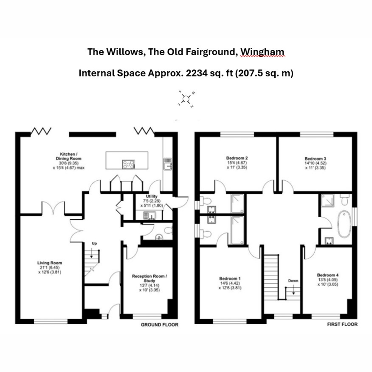 4 bed detached house for sale in The Old Fairground, Wingham, Canterbury - Property Floorplan