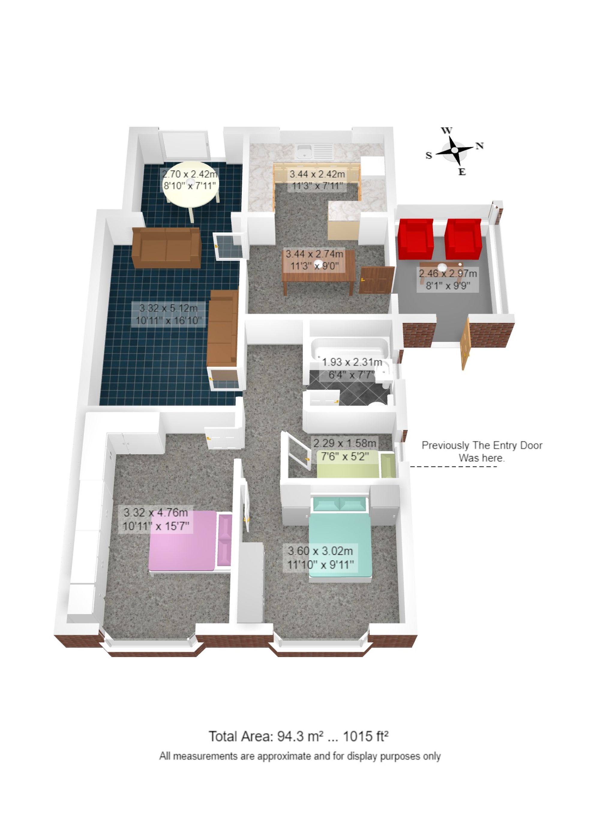 2 bed semi-detached bungalow for sale in Marlow Drive, Manchester - Property floorplan