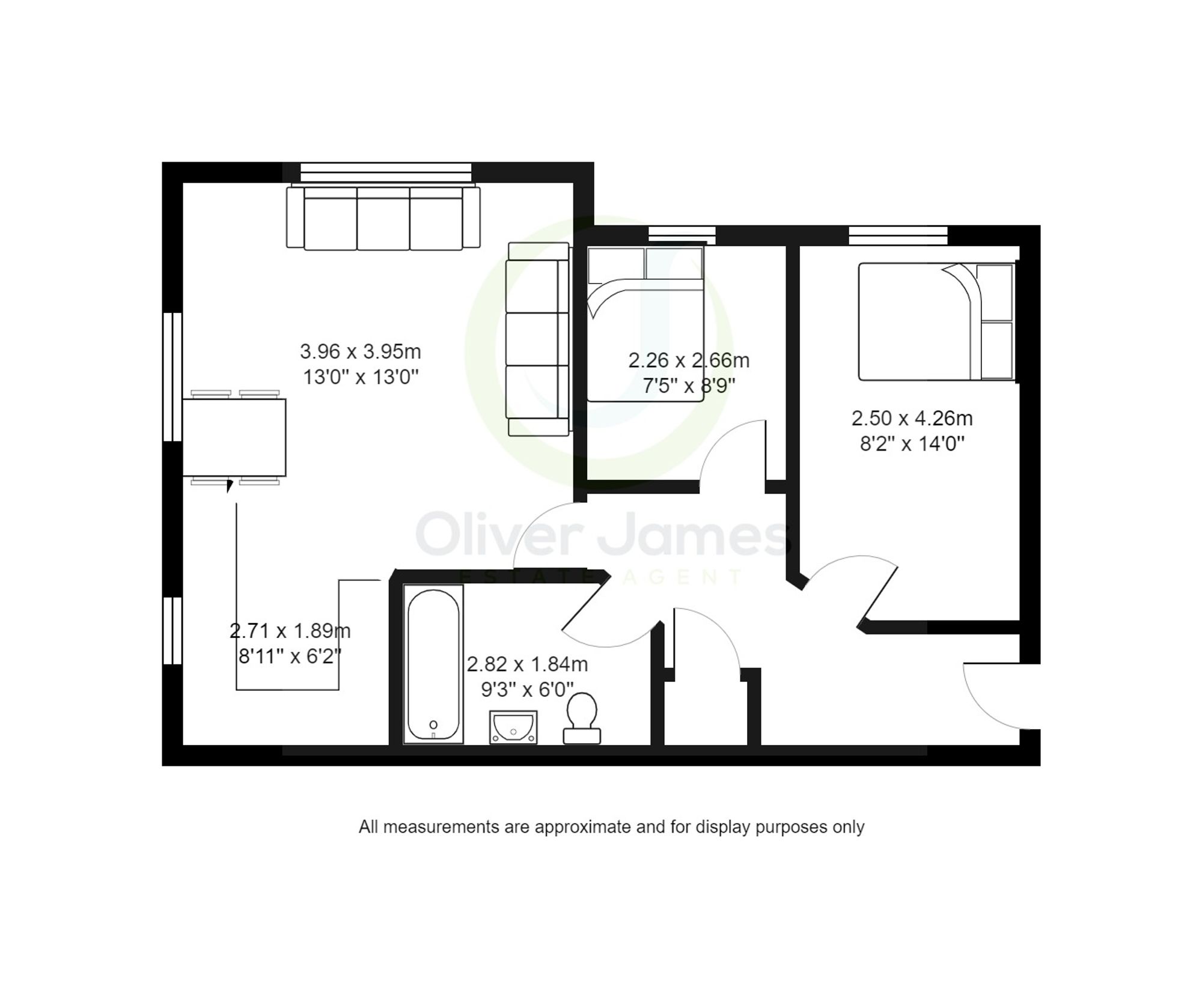 2 bed ground floor flat for sale in Roseway Avenue, Manchester - Property floorplan