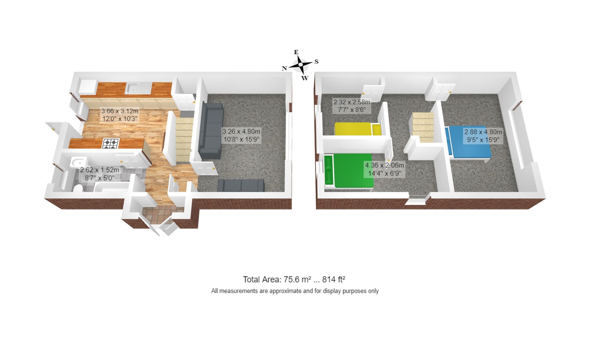 3 bed semi-detached house to rent in Sussex Road, Manchester - Property floorplan