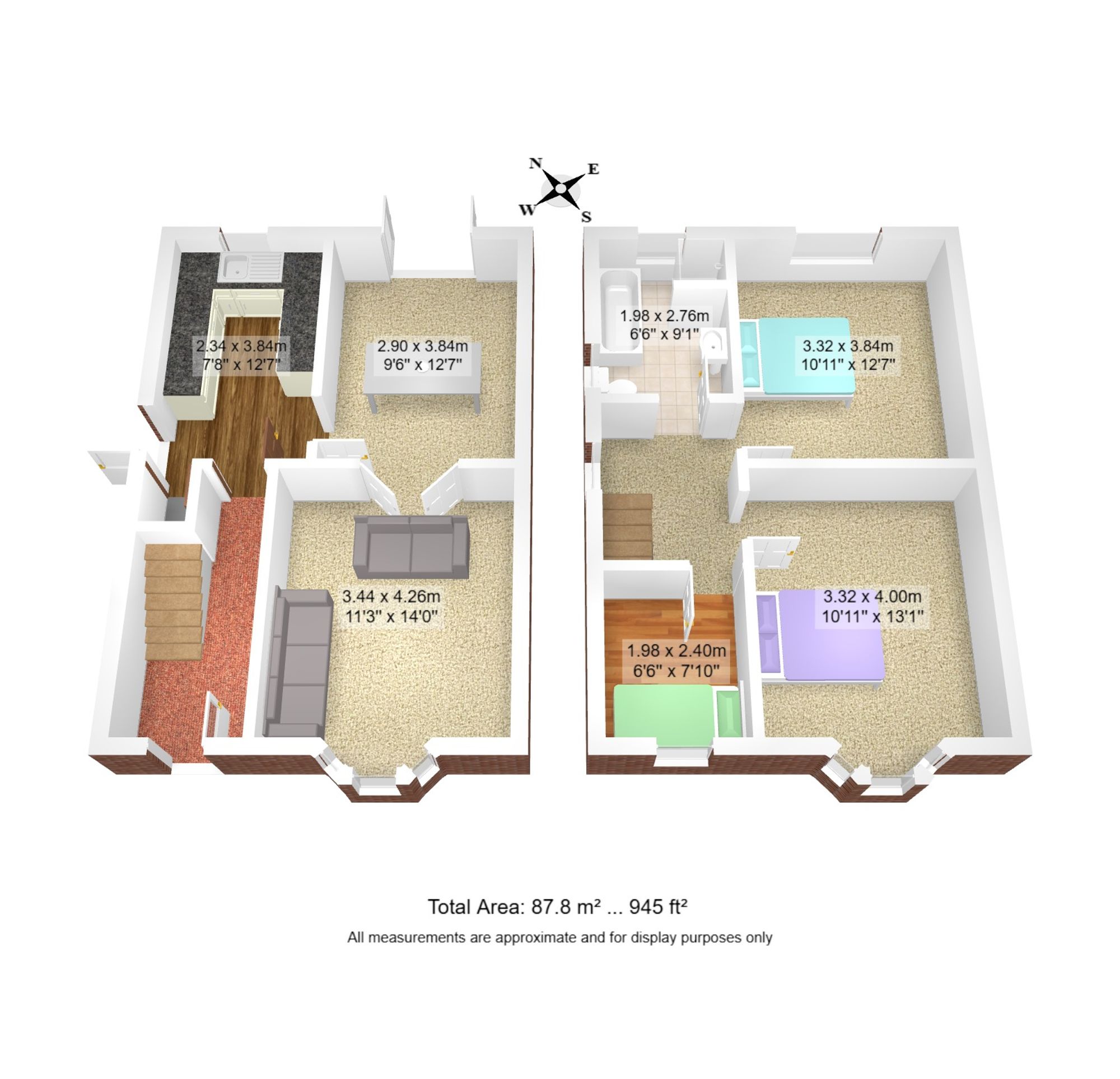 3 bed semi-detached house for sale in Ferndown Drive, Manchester - Property floorplan