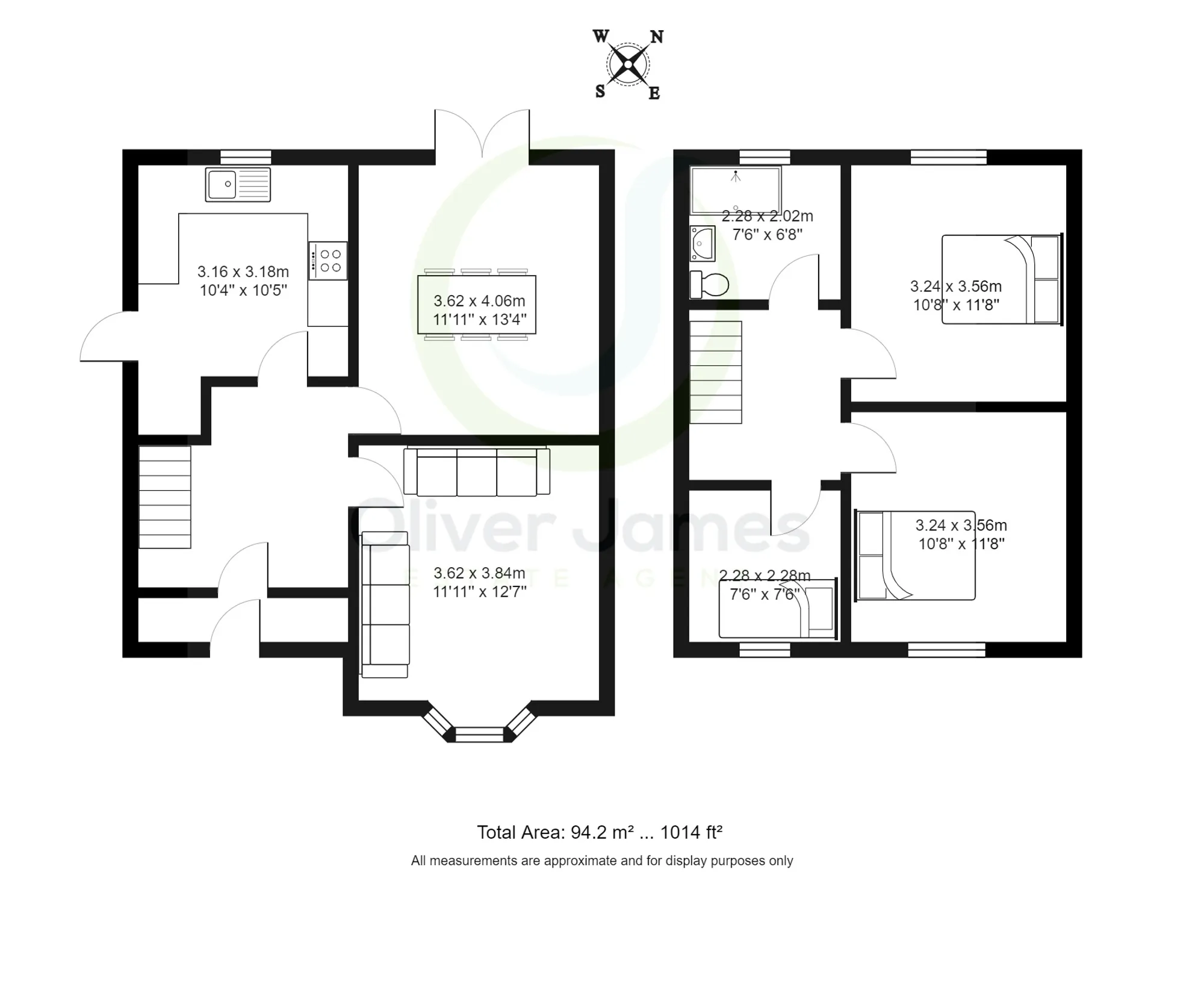 3 bed semi-detached house for sale in Rose Avenue, Manchester - Property floorplan