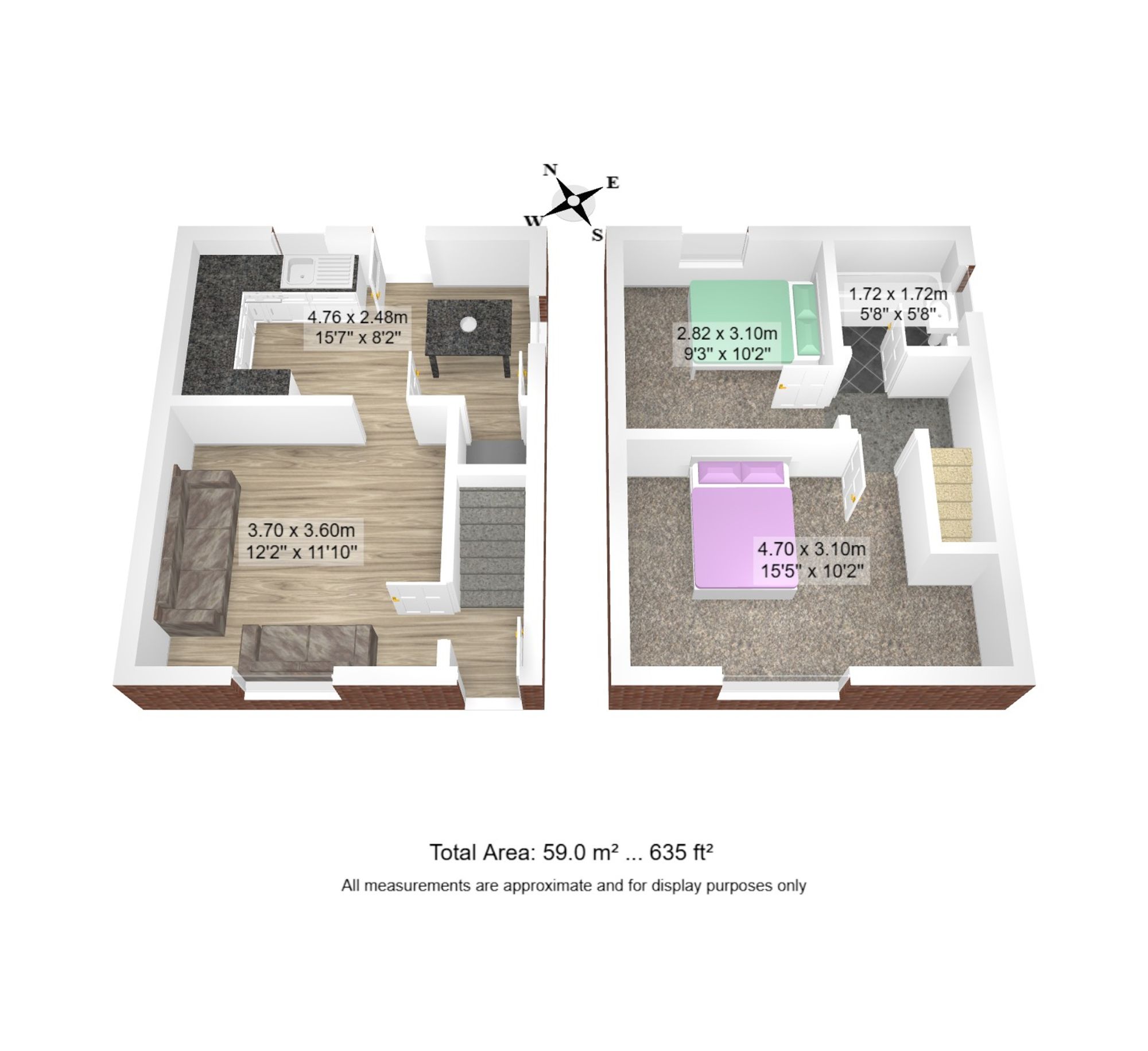 2 bed semi-detached house for sale in Moorfield Close, Manchester - Property floorplan