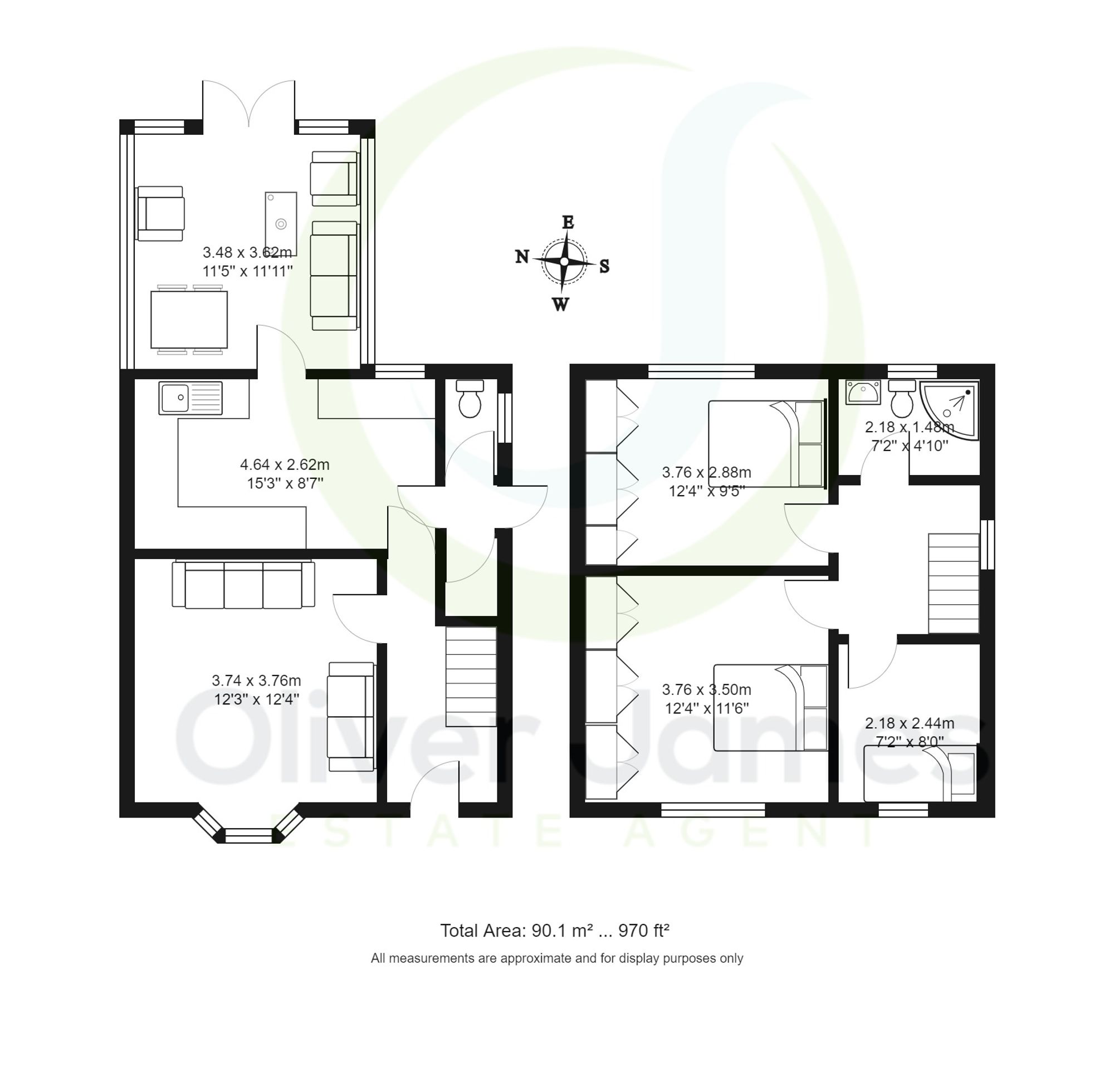 3 bed semi-detached house for sale in Chestnut Avenue, Manchester - Property floorplan