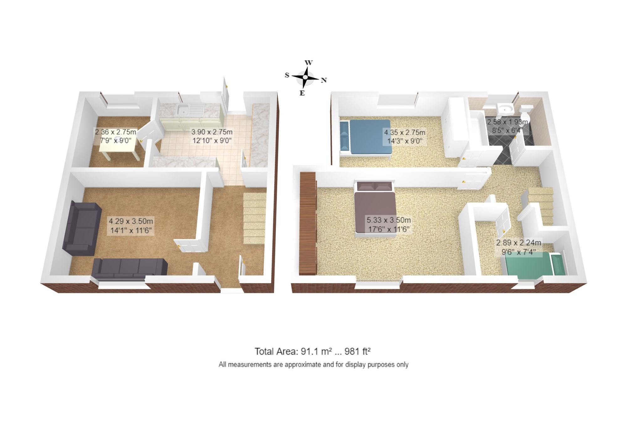 3 bed mid-terraced house for sale in Buckingham Road, Manchester - Property floorplan