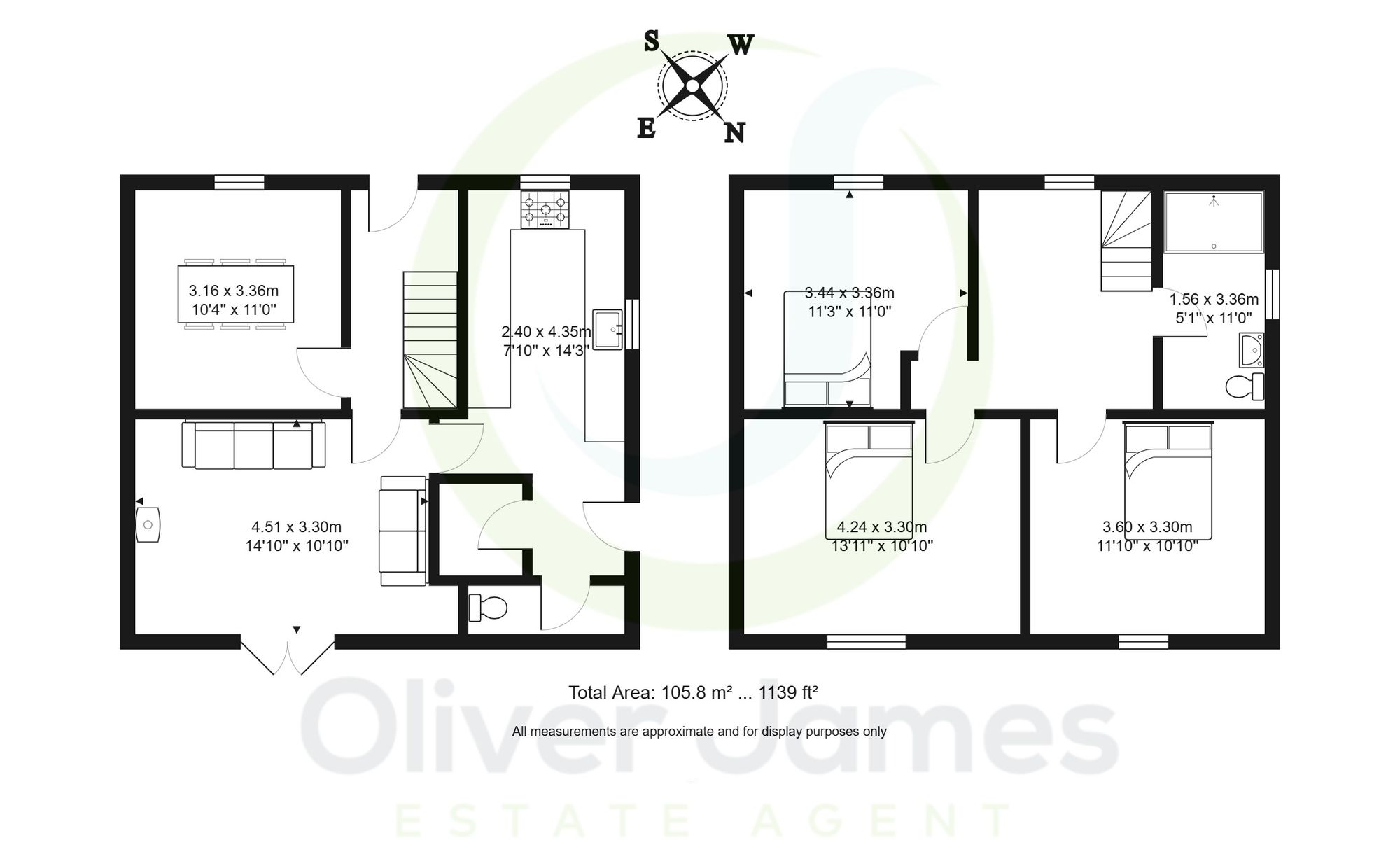 3 bed semi-detached house for sale in Hamilton Avenue, Manchester - Property floorplan