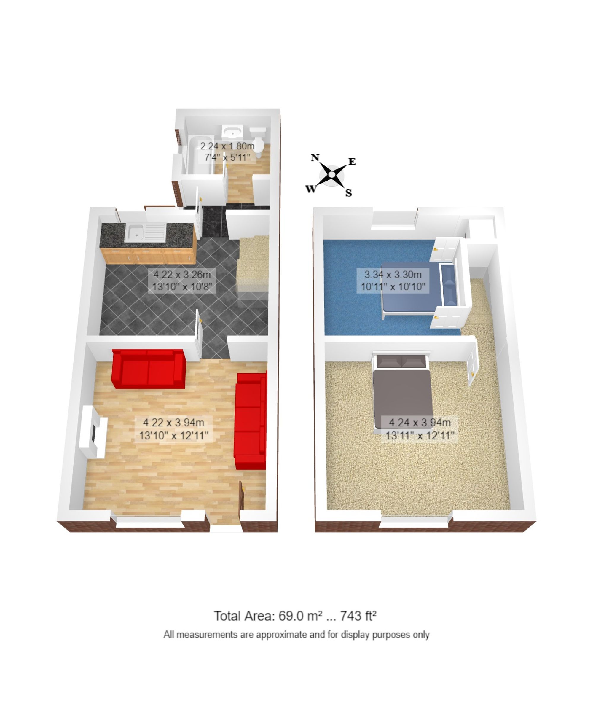 2 bed end of terrace house for sale in Lytherton Avenue, Manchester - Property floorplan