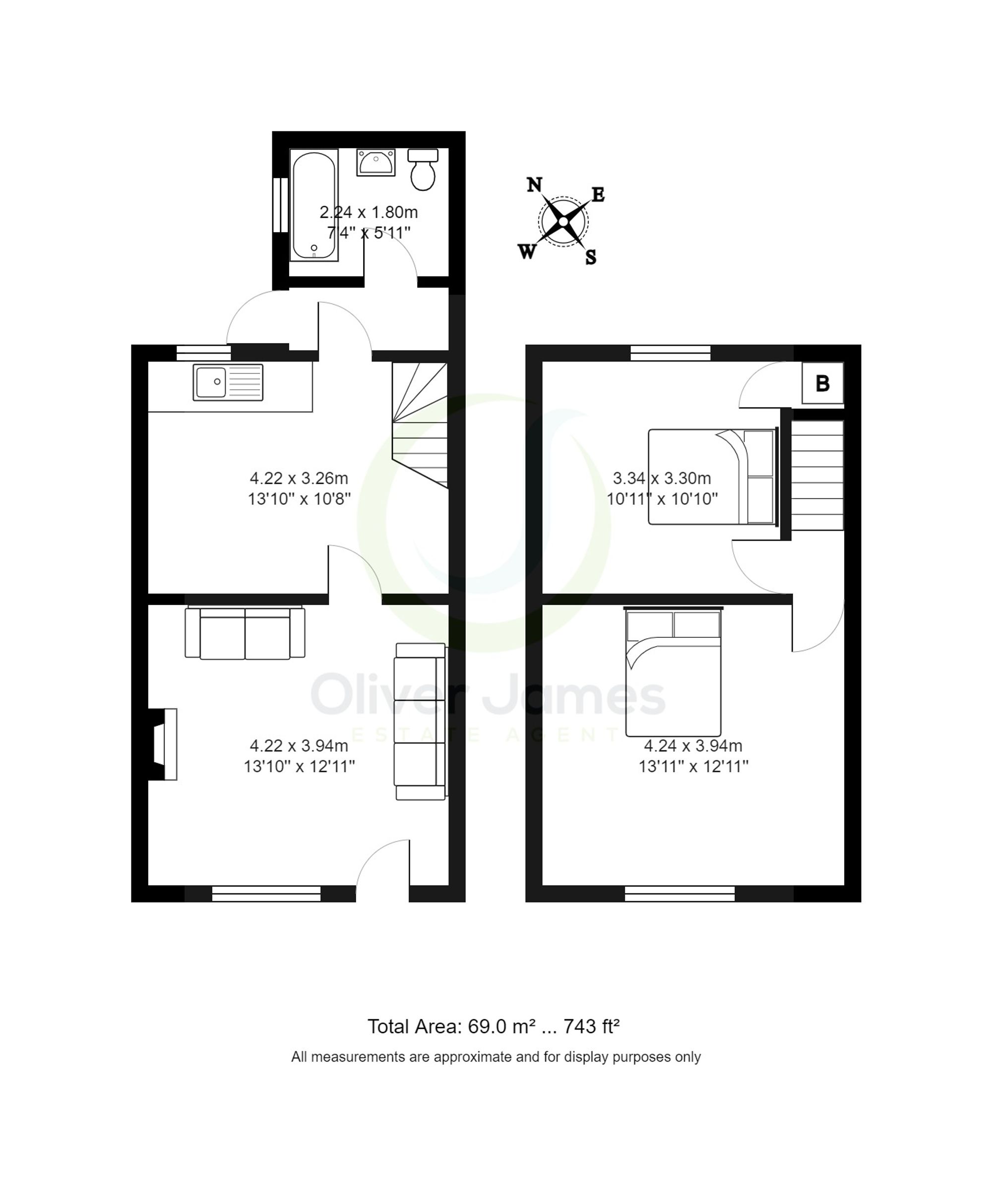 2 bed end of terrace house for sale in Lytherton Avenue, Manchester - Property floorplan