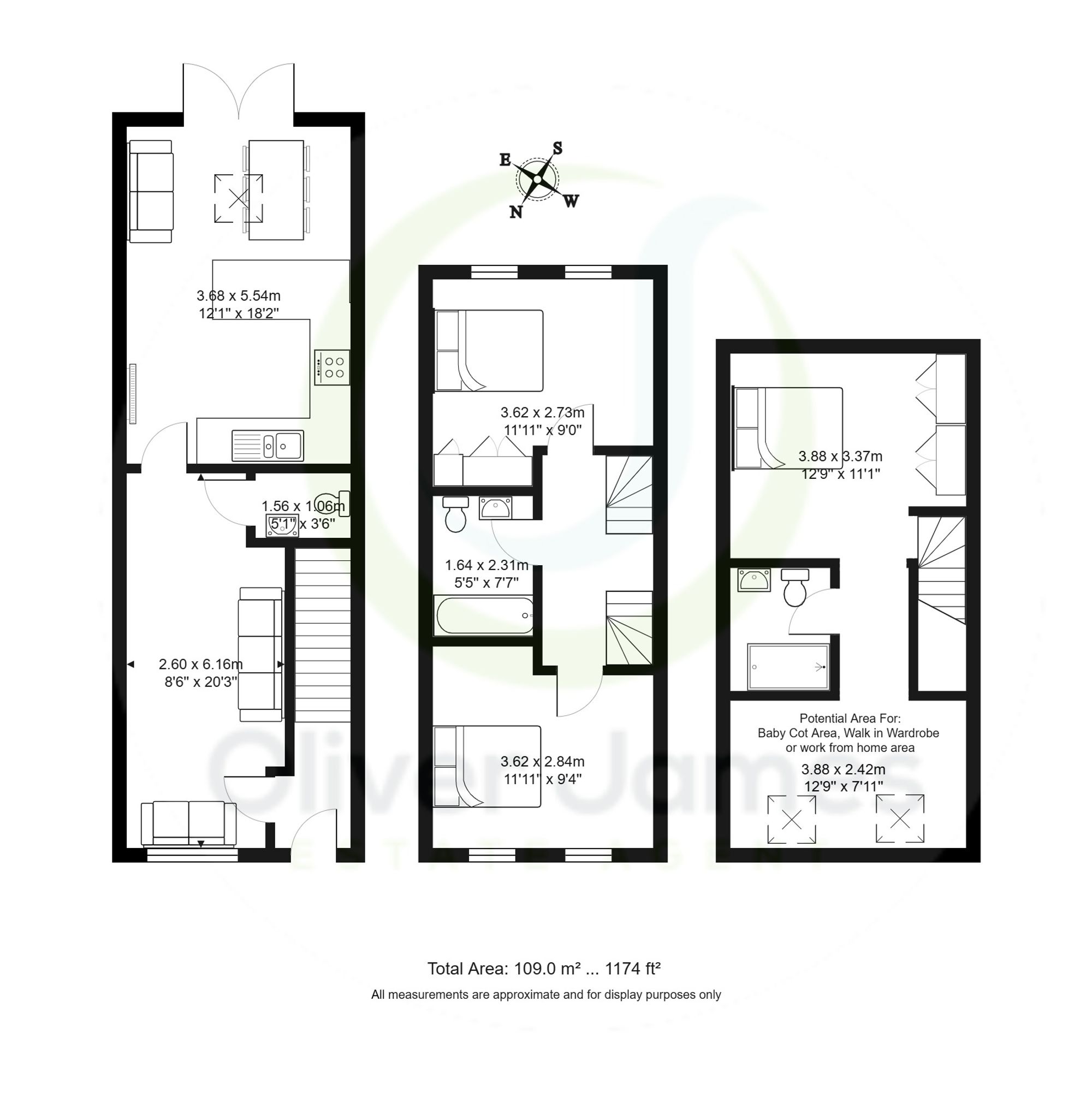 3 bed end of terrace house for sale in Chapel Road, Manchester - Property floorplan