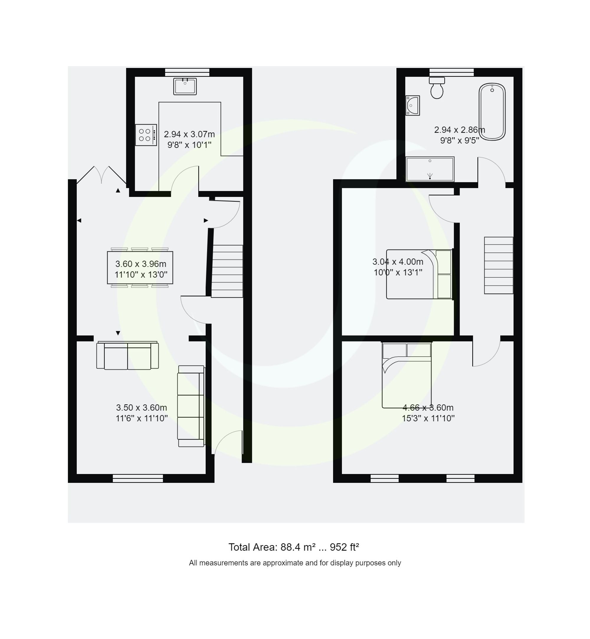 2 bed end of terrace house for sale in Prospect Road, Manchester - Property floorplan