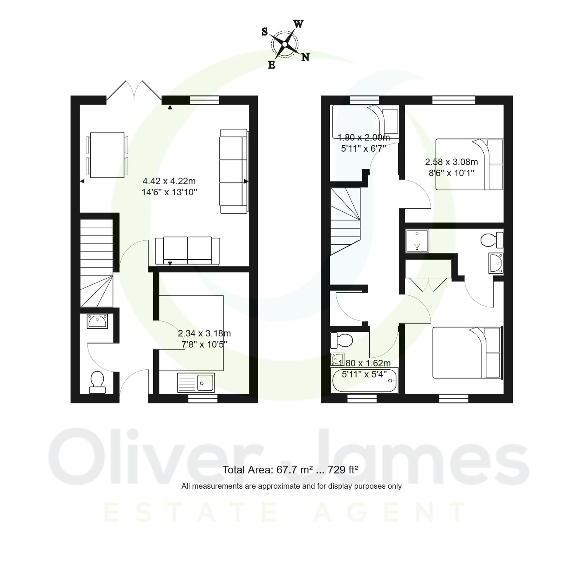3 bed terraced house for sale in Glenmuir Close, Manchester - Property floorplan